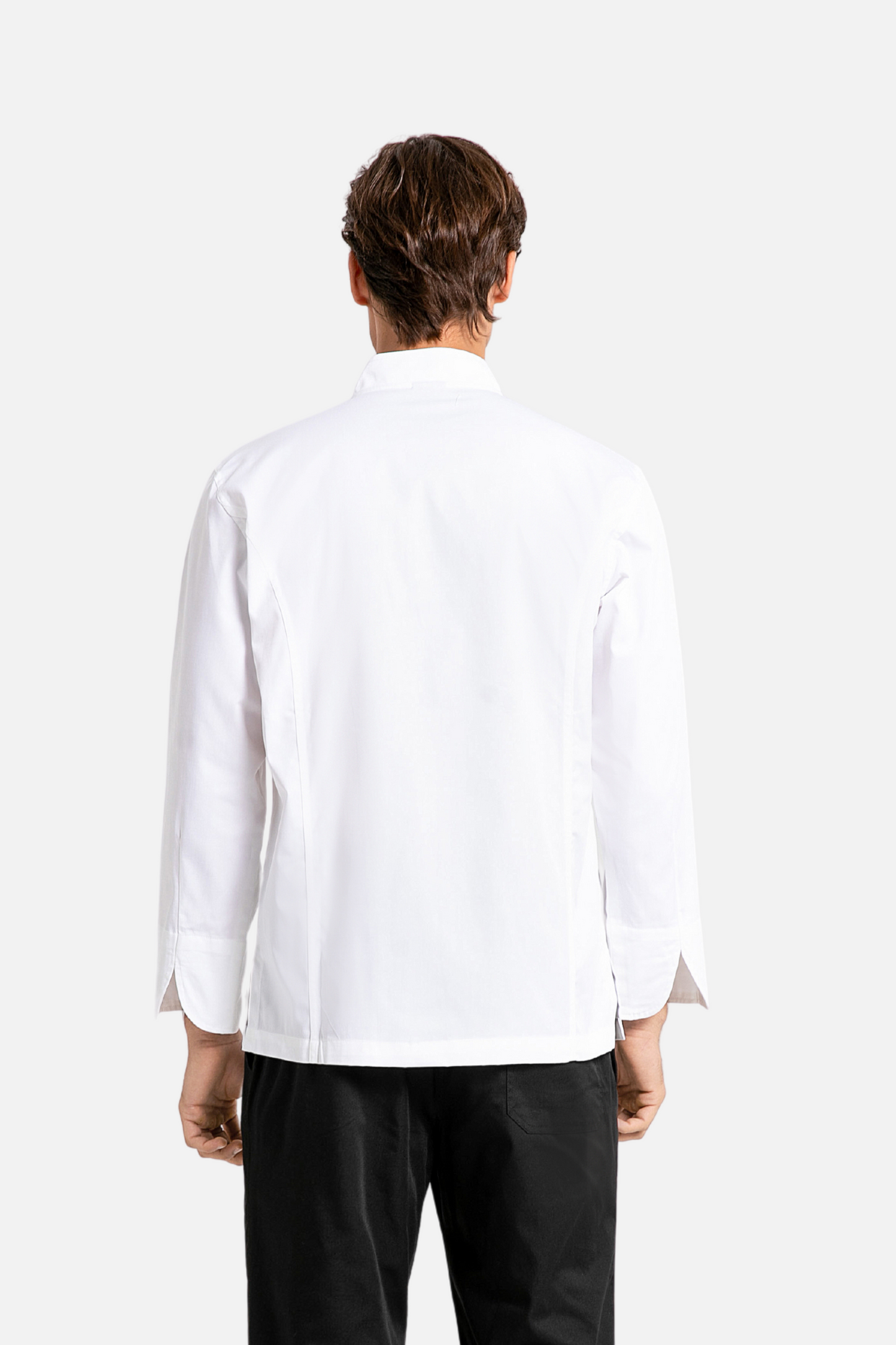 Classic Long Sleeve Black Buttons White Chef Jacket