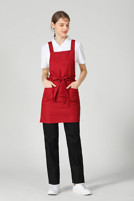 Gretel Crossback Service Red Bib Apron