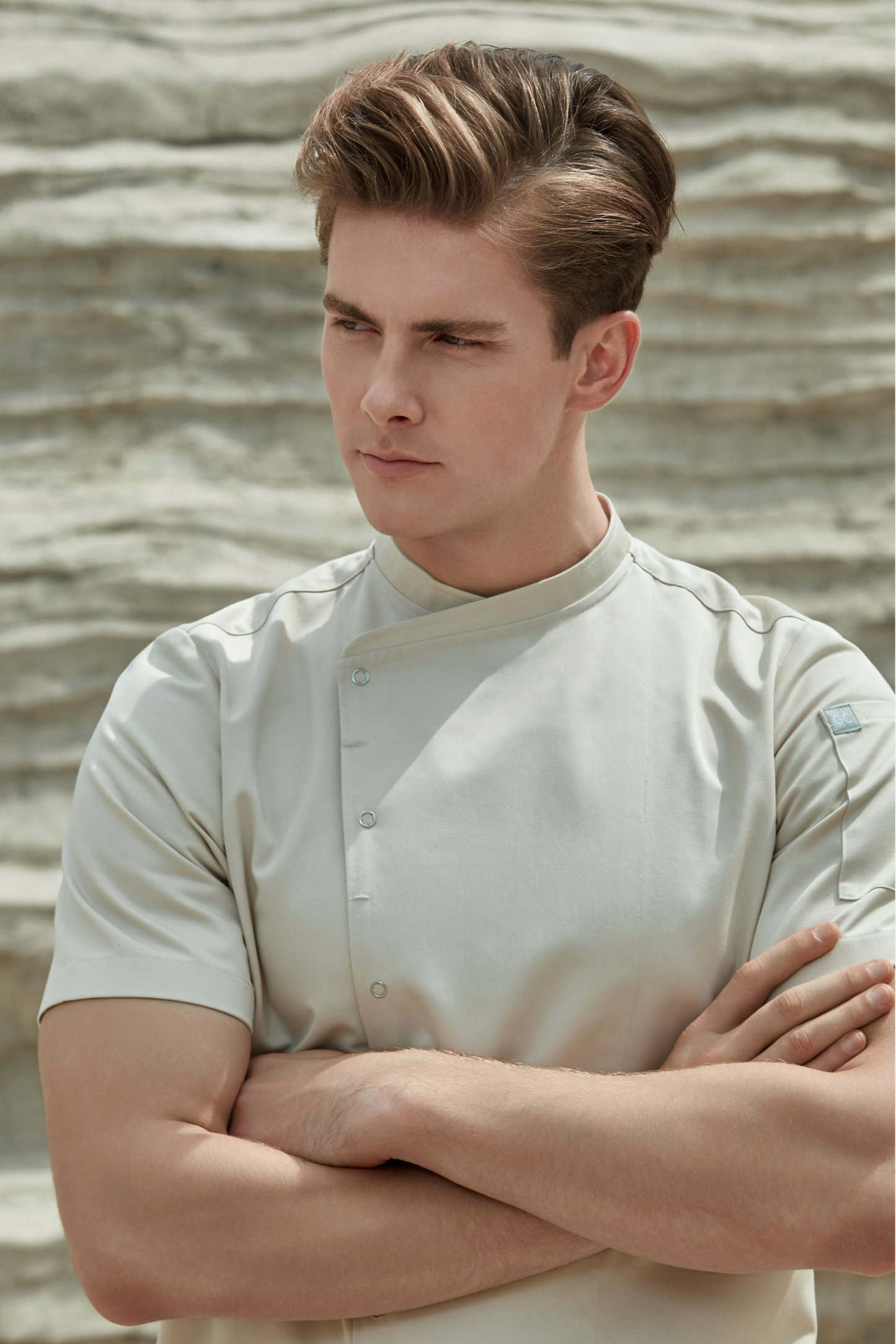 Harley Cream Short Sleeve Chef Jacket