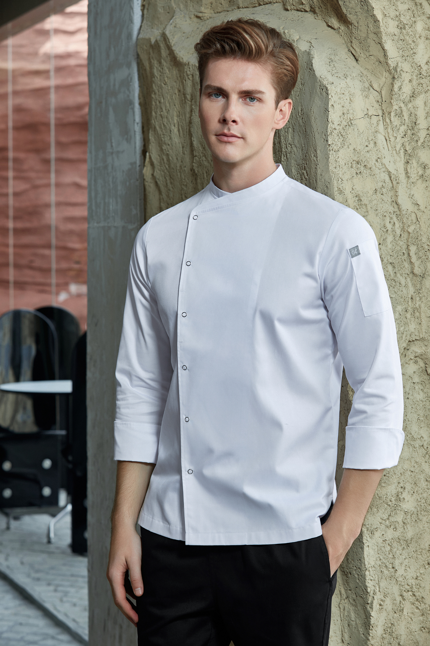 Harley White Long Sleeve Chef Jacket
