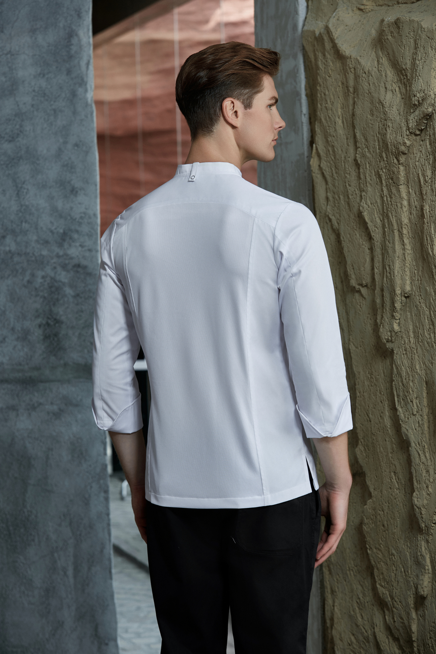 Harley White Long Sleeve Chef Jacket