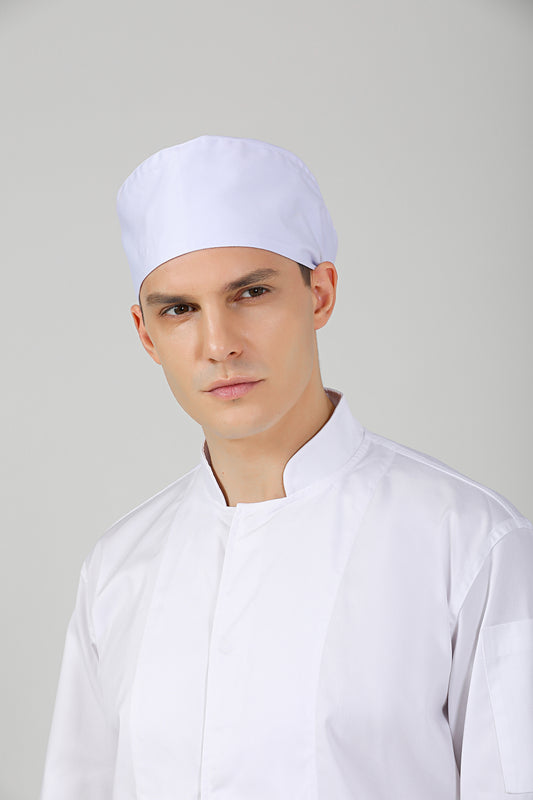 Kitchen Freesia White Chef Beanie, No Vent