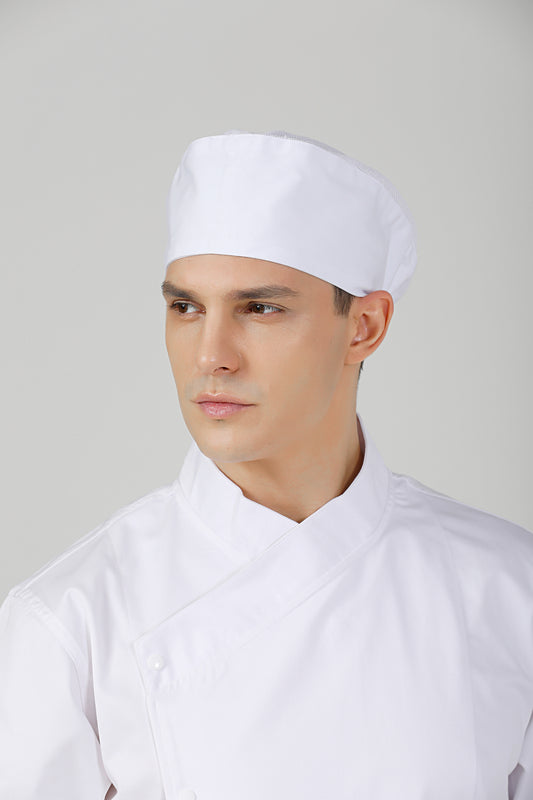 Kitchen Freesia White Chef Beanie, Vent