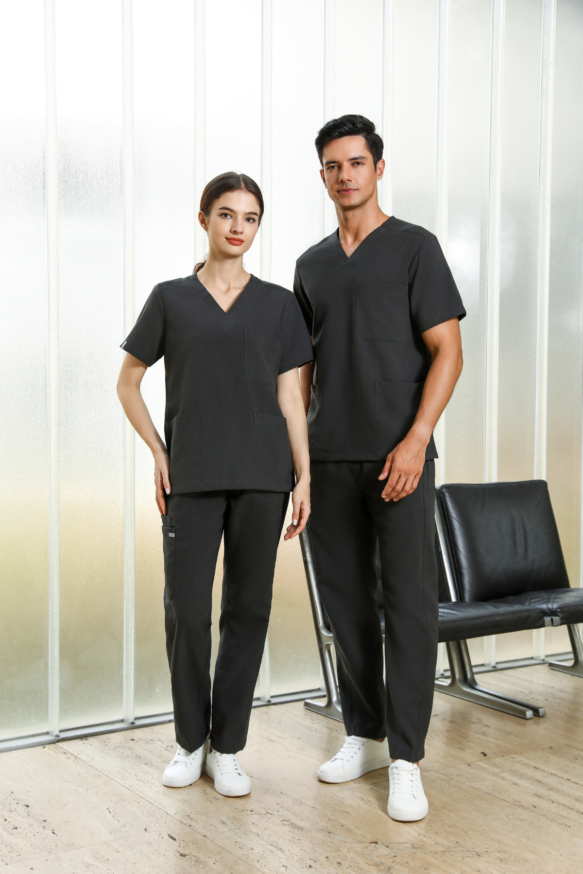 Lucas Grey Scrub Top, Men