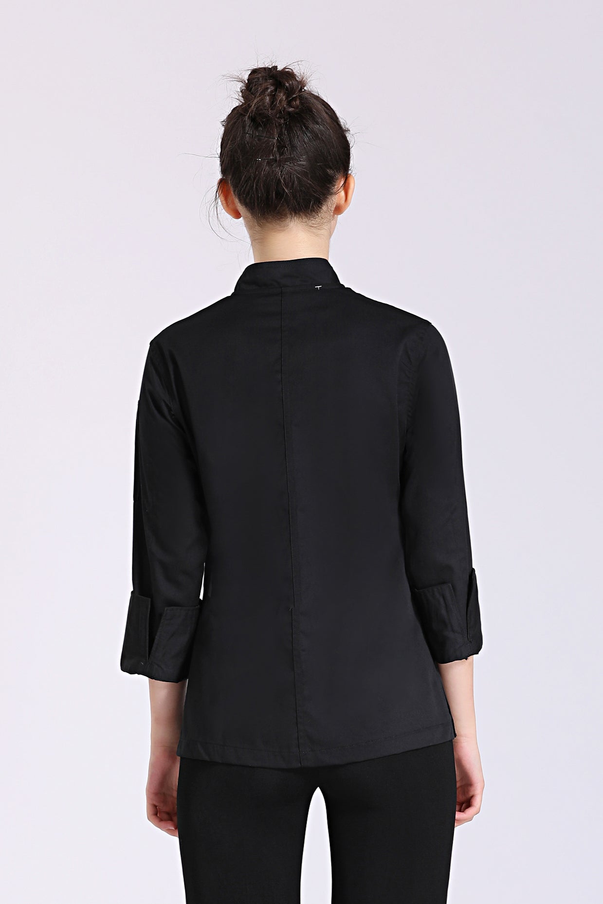 Rosemary Black Chef Jacket, Long Sleeve