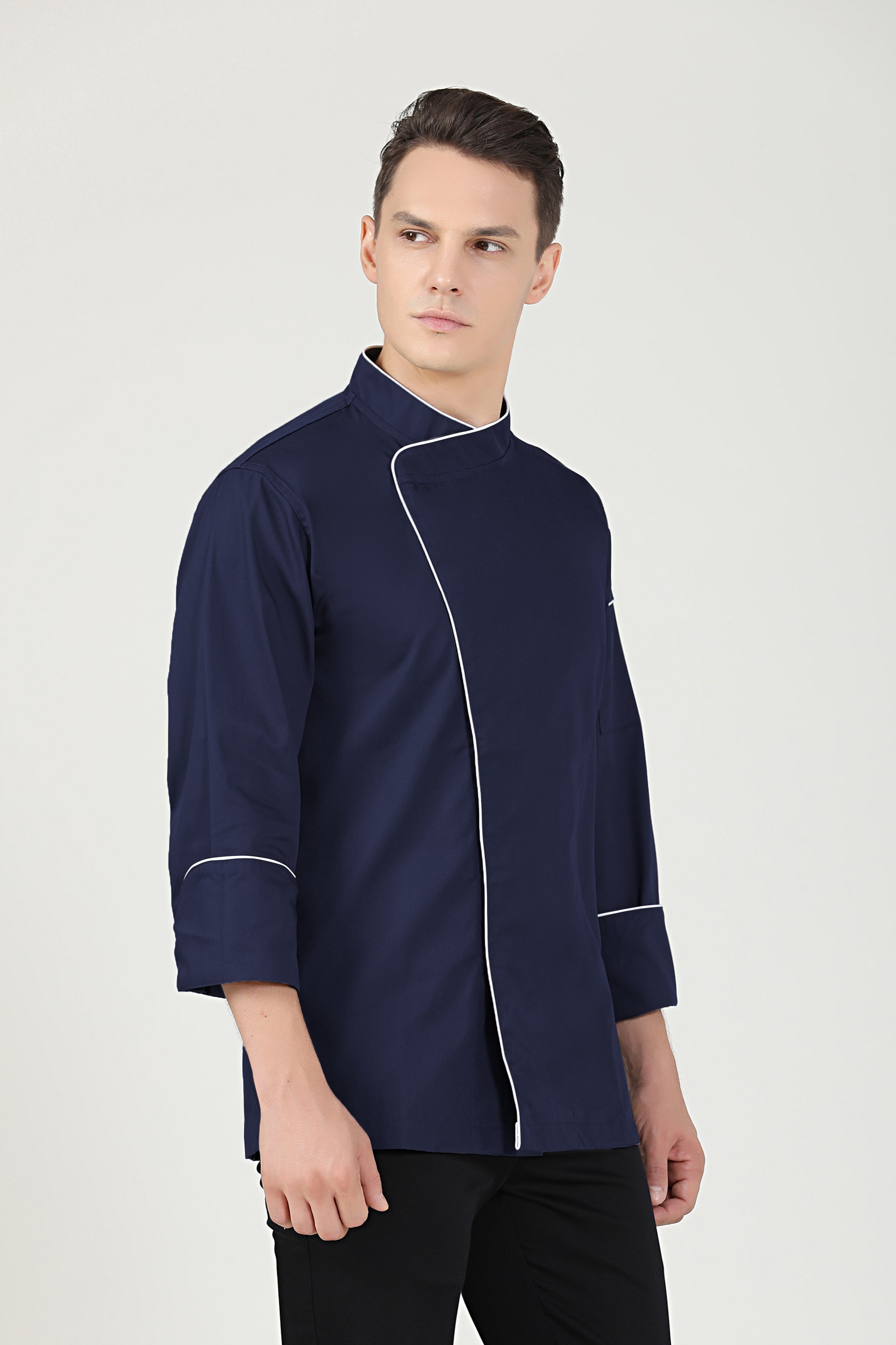 Navy blue chef coat sale