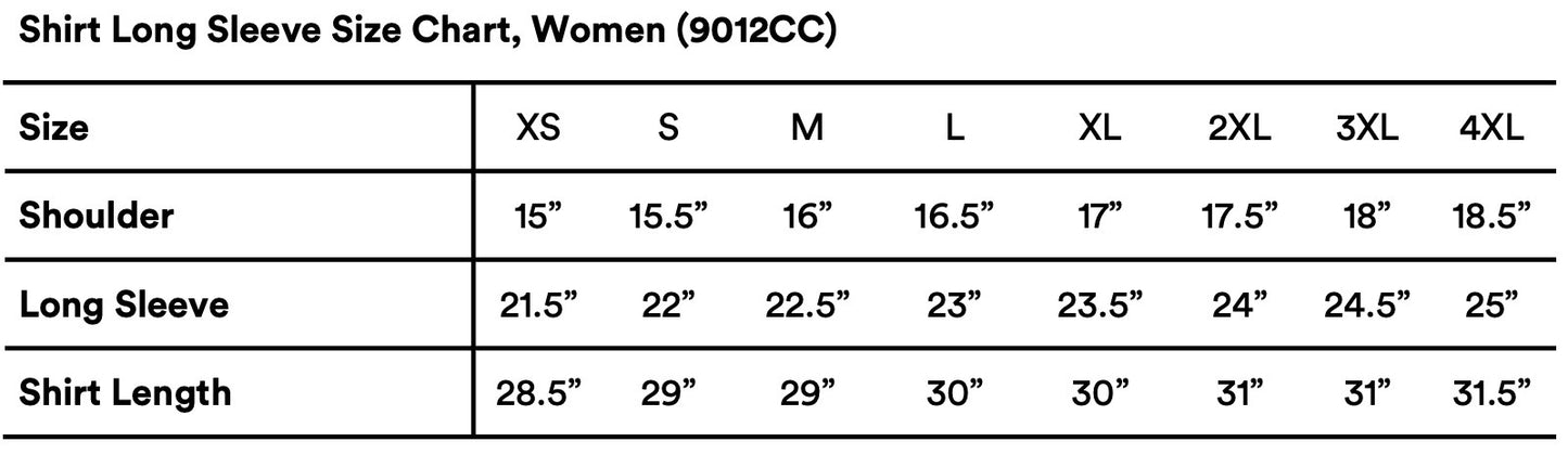 Service Shirt Female Measurement