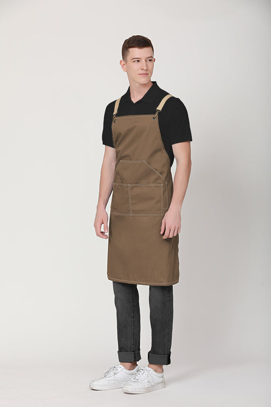 Xion Crossback Brown Bib Apron