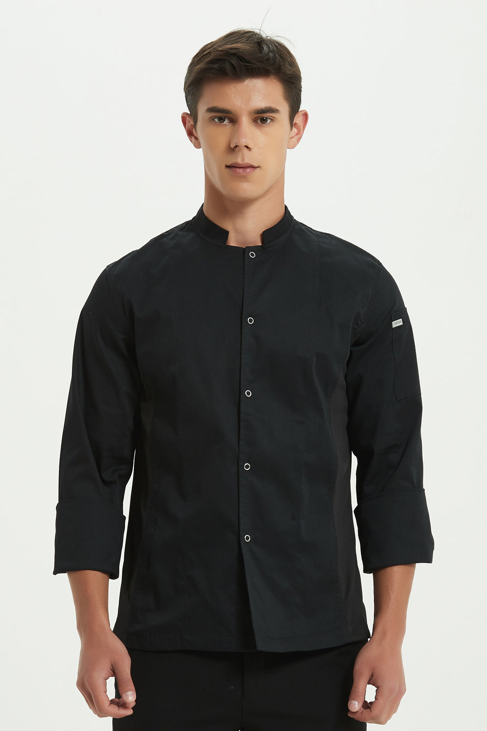 Mint Black Chef Jacket with Drifit, Long Sleeve