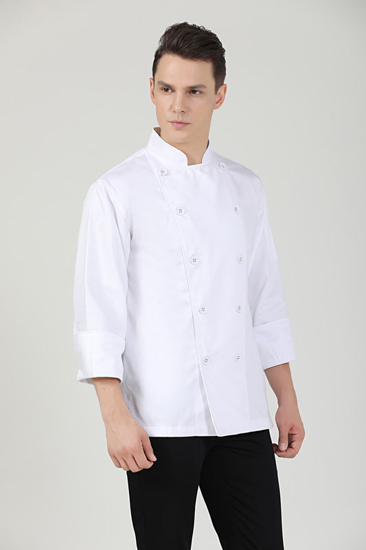 Premium Classic White Chef Jacket, Long Sleeve