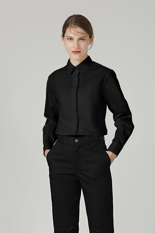 Service Shirt Long Sleeve Black Female