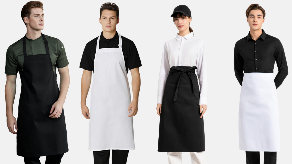 Policy-Compliant Chef Aprons: No Pockets, Full & Half Apron Options