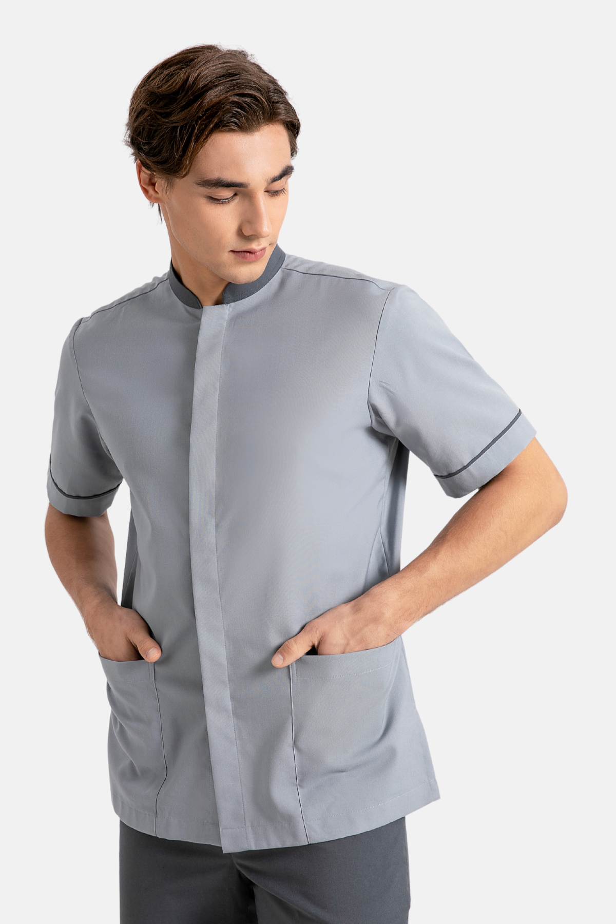 Ramsey Grey Housekeeping Shirt, Male