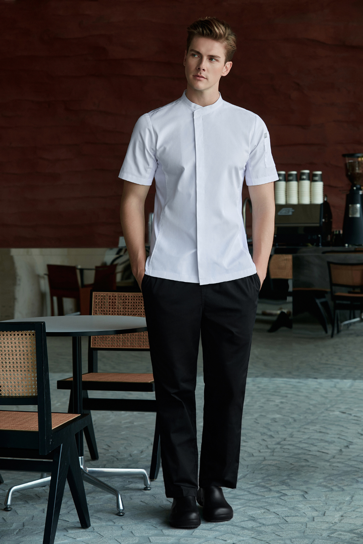 Avery White Chef Jacket, Short Sleeve