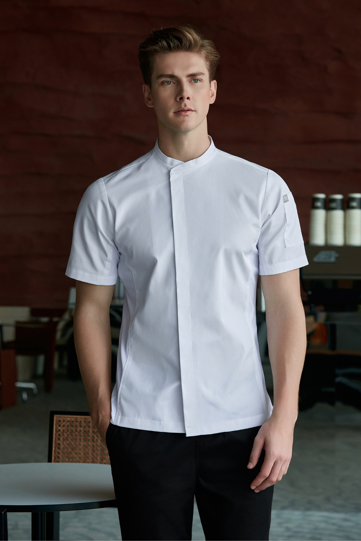 Avery White Chef Jacket, Short Sleeve