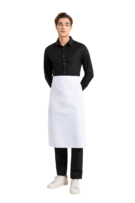 White Chef Apron, No Pocket, 27"/31"