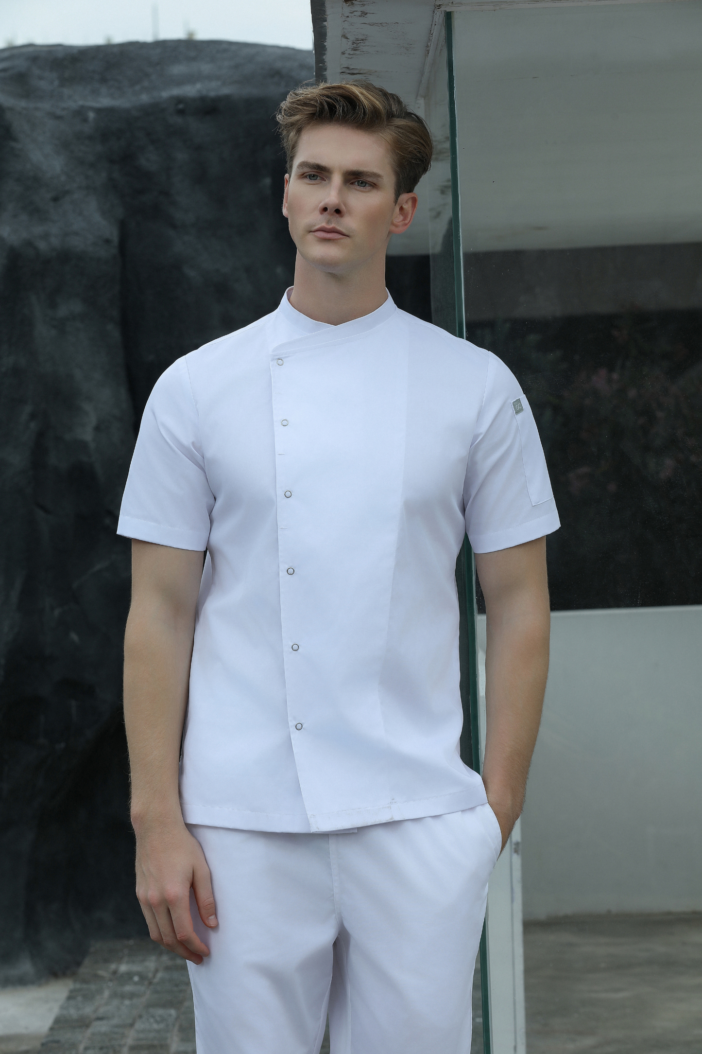 Harley White Chef Jacket, Short Sleeve - GreenChef Sdn. Bhd.