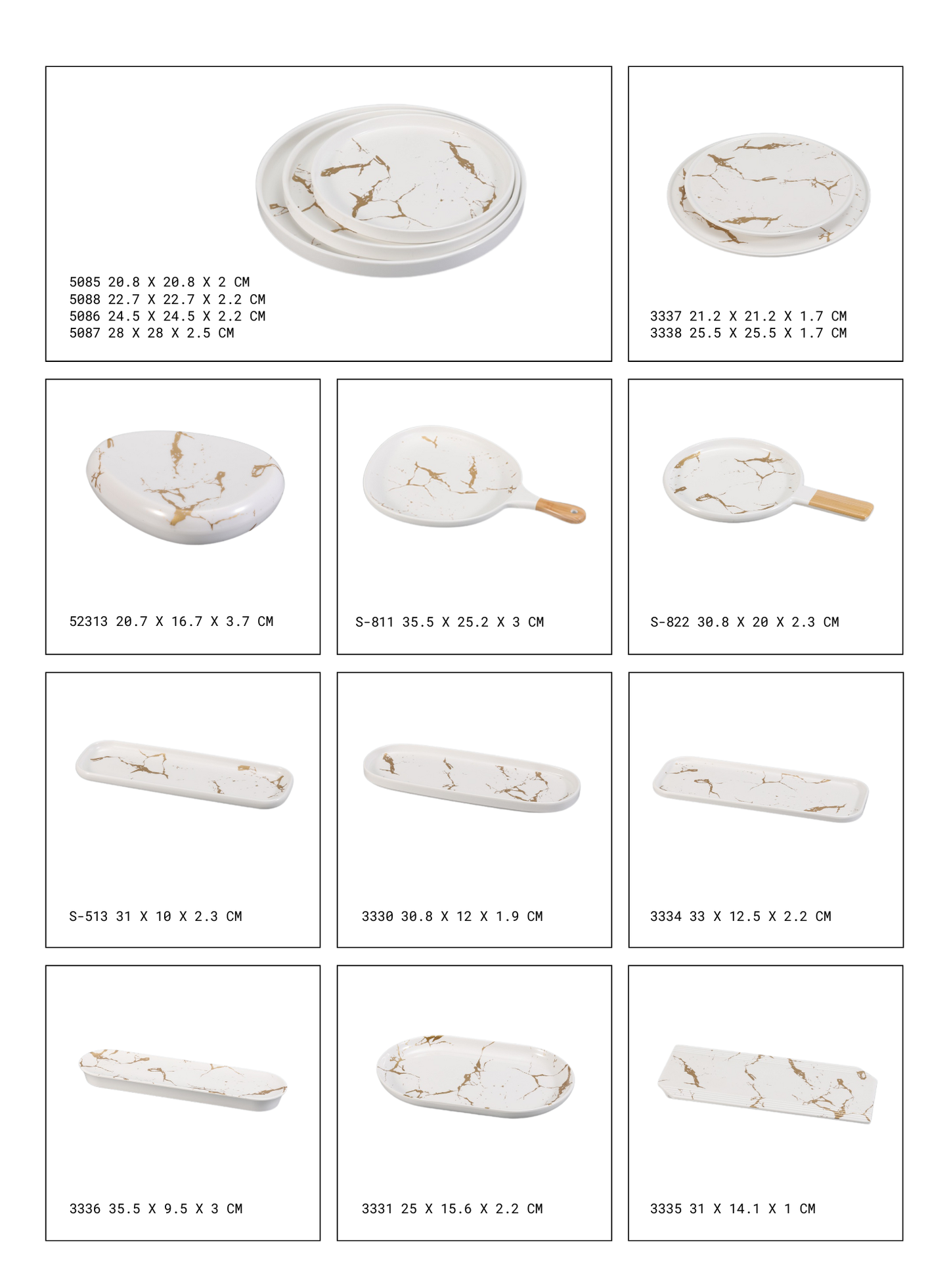 Dinnerware Aureo/Cyano-Marble Vein Series