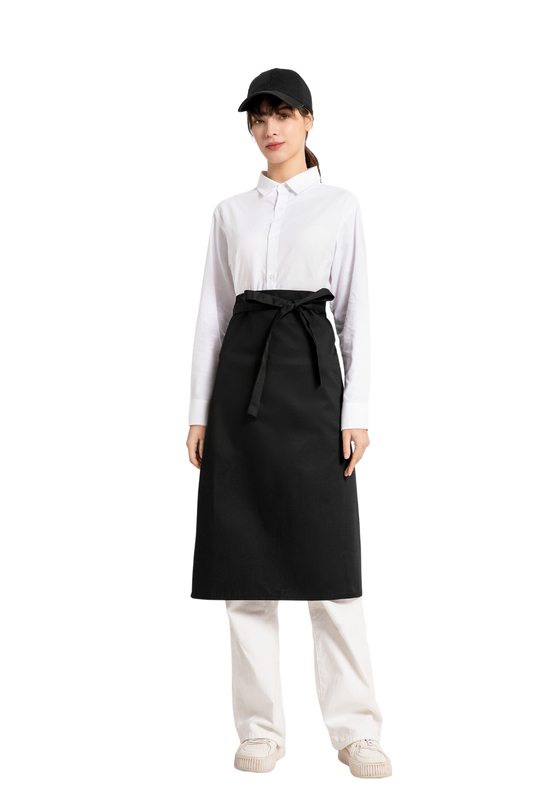 Black Chef Apron, No Pocket, 27"/31"