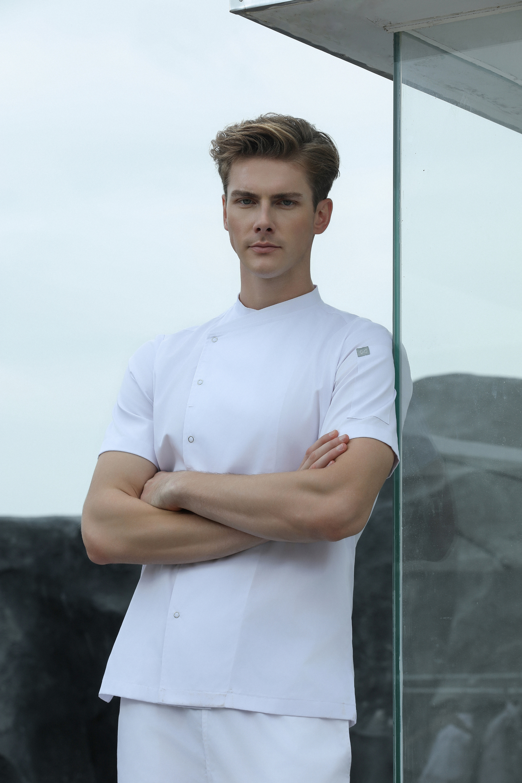 Harley White Chef Jacket, Short Sleeve - GreenChef Sdn. Bhd.