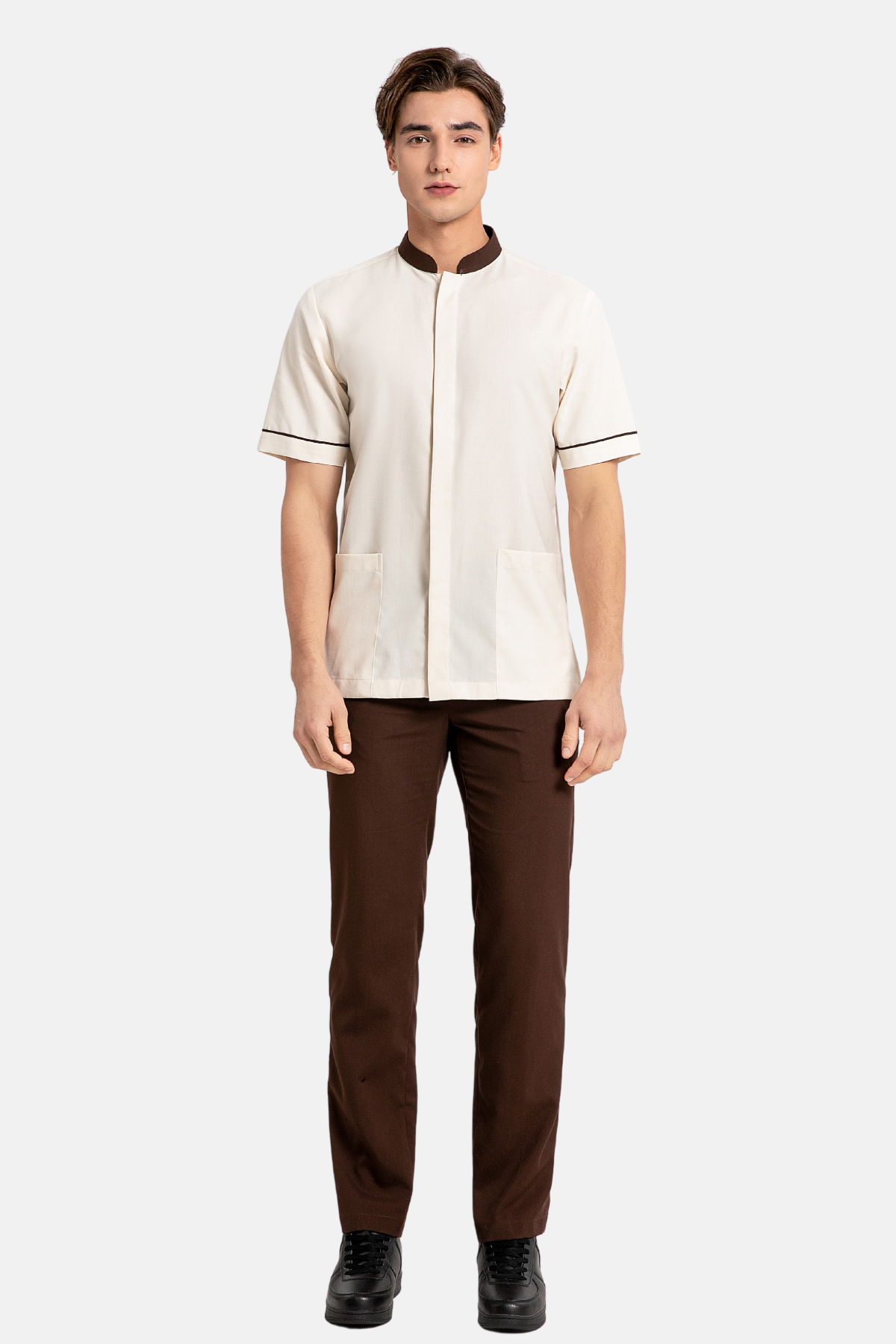 Ramsey Cream White Housekeeping Shirt, Male