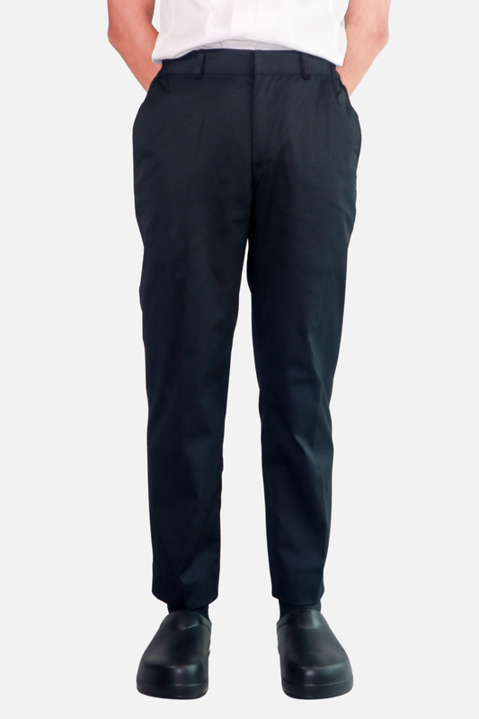 Alex Black Chef Trousers, Elastic Waistband