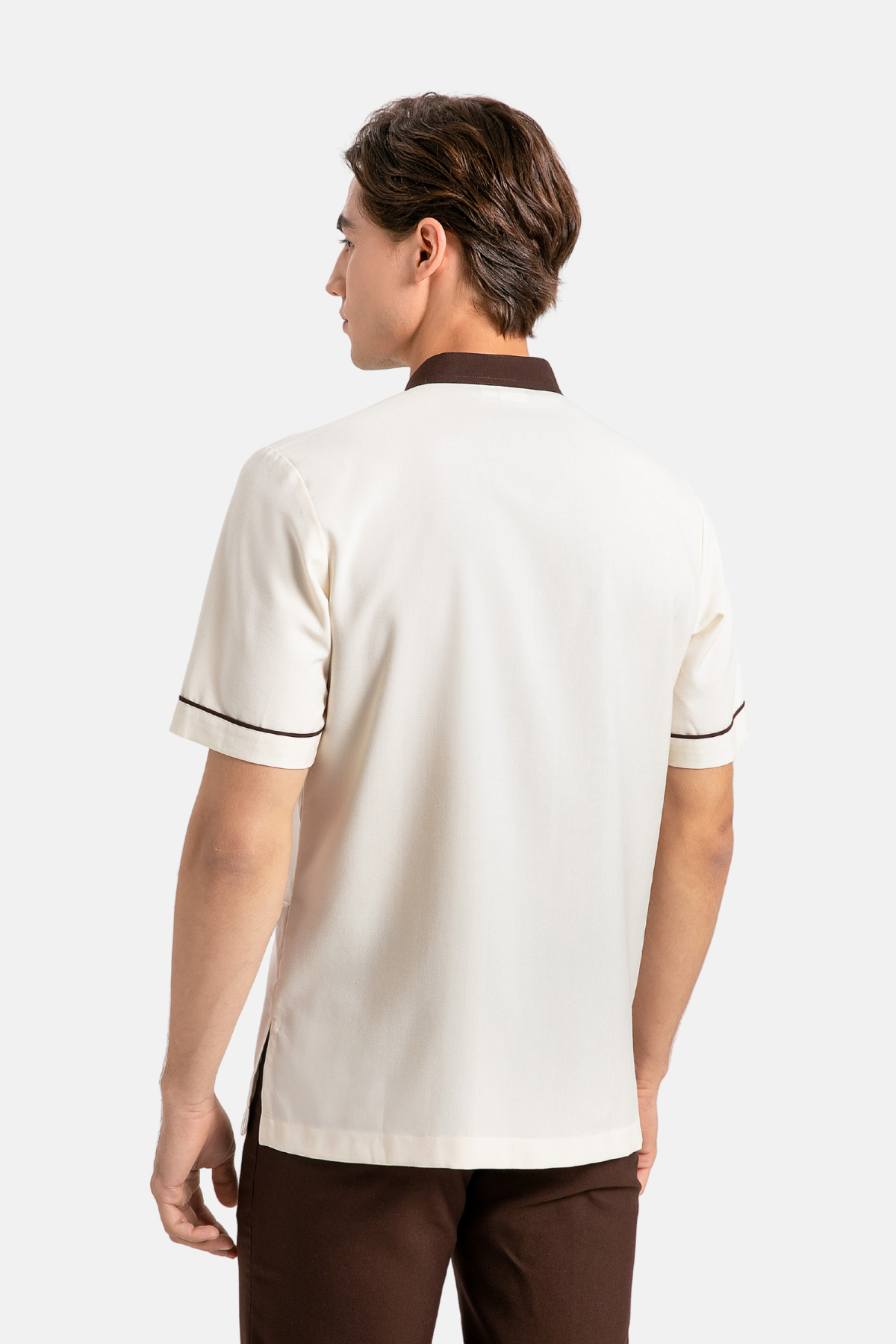 Ramsey Cream White Housekeeping Shirt, Male