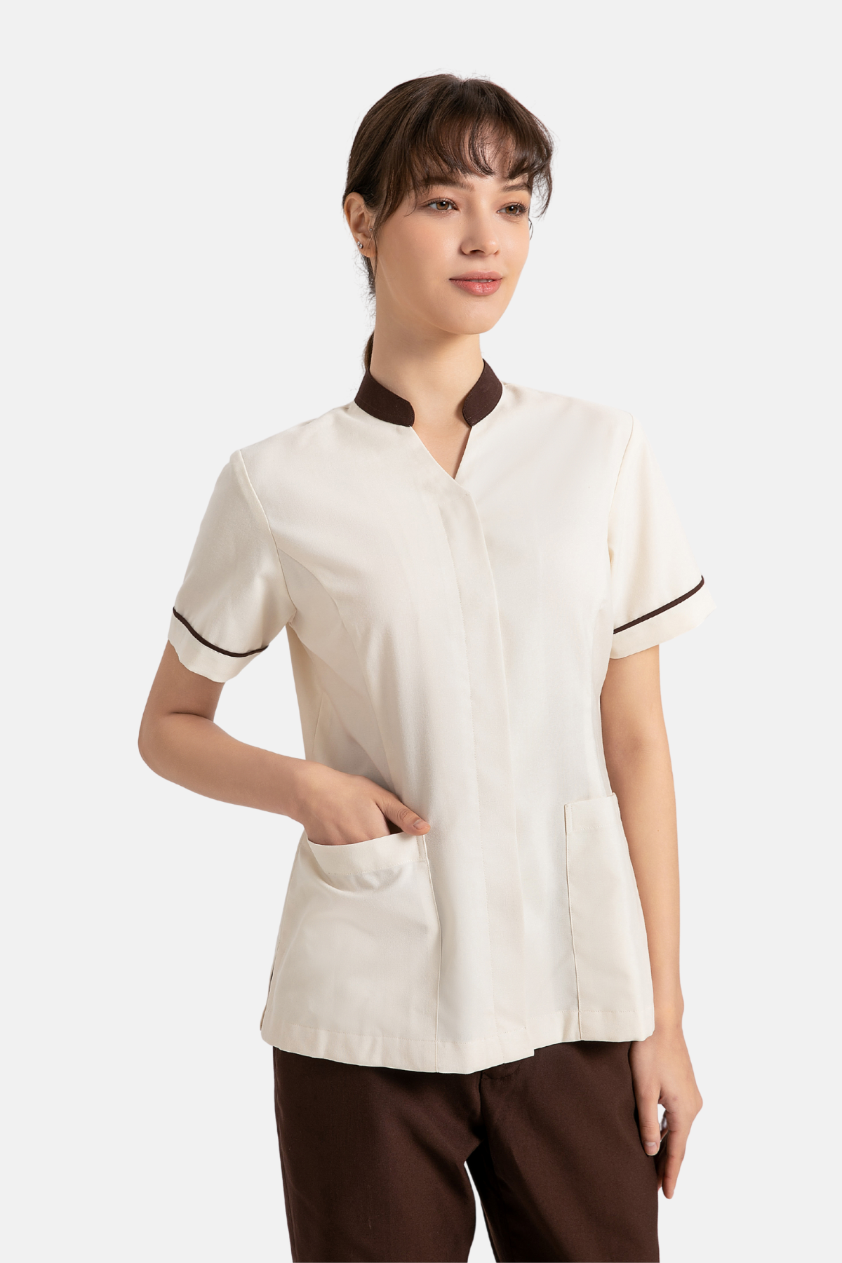 Rae Cream White Housekeeping Blouse, Female