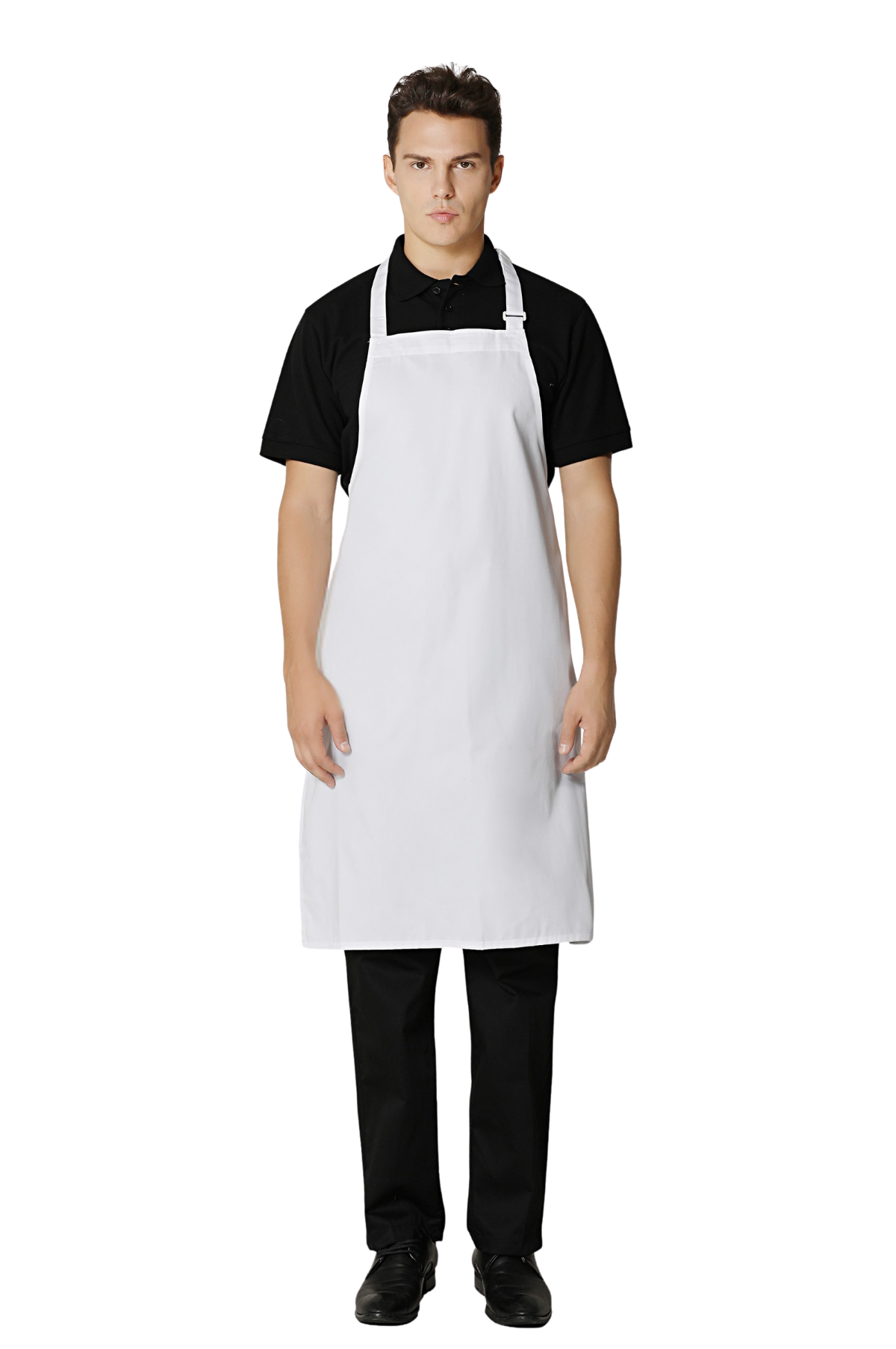 White Bib Apron, No Pocket, Regular
