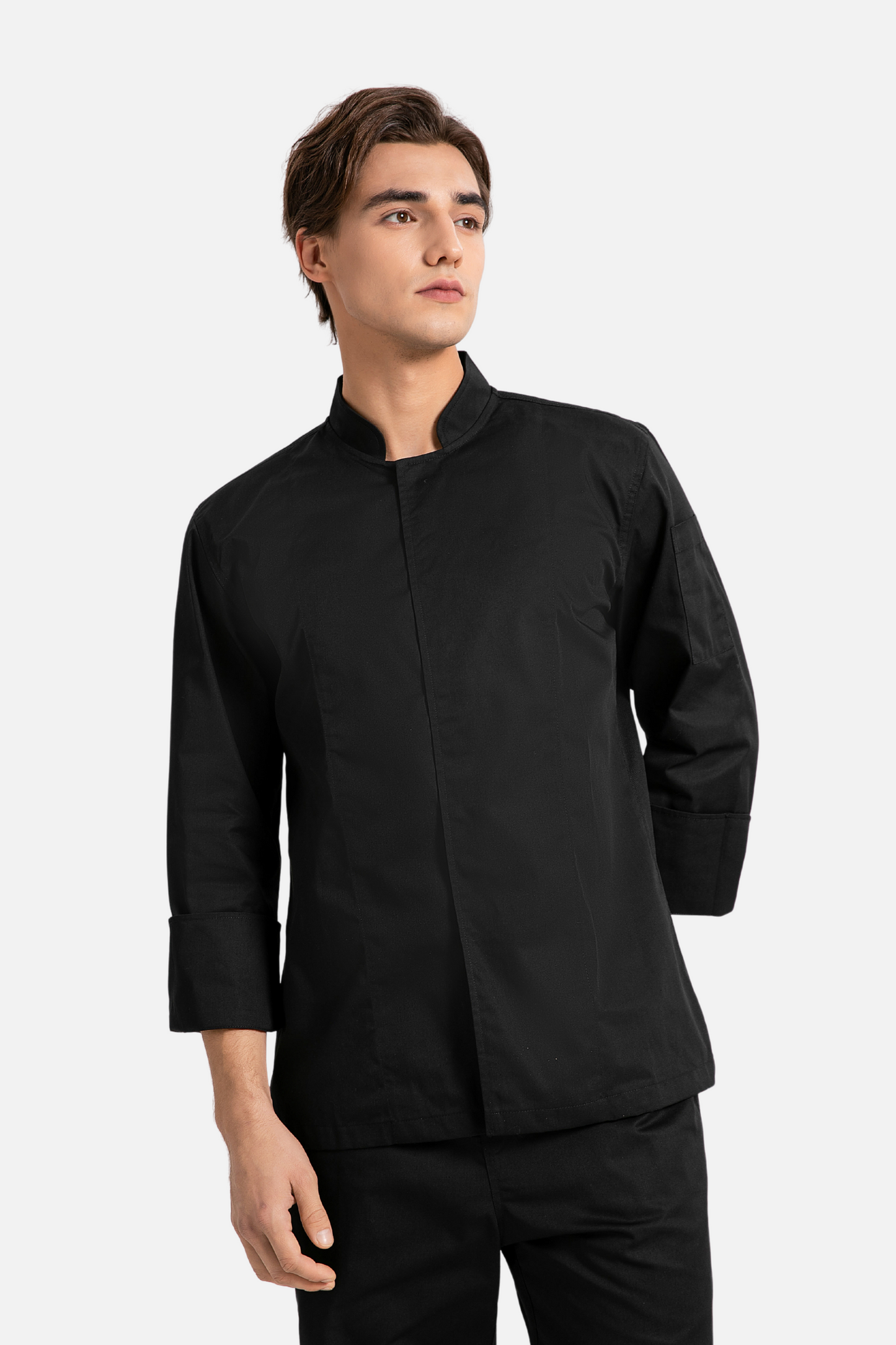 Peppermint Long Sleeve Black Dri Fit Chef Jacket