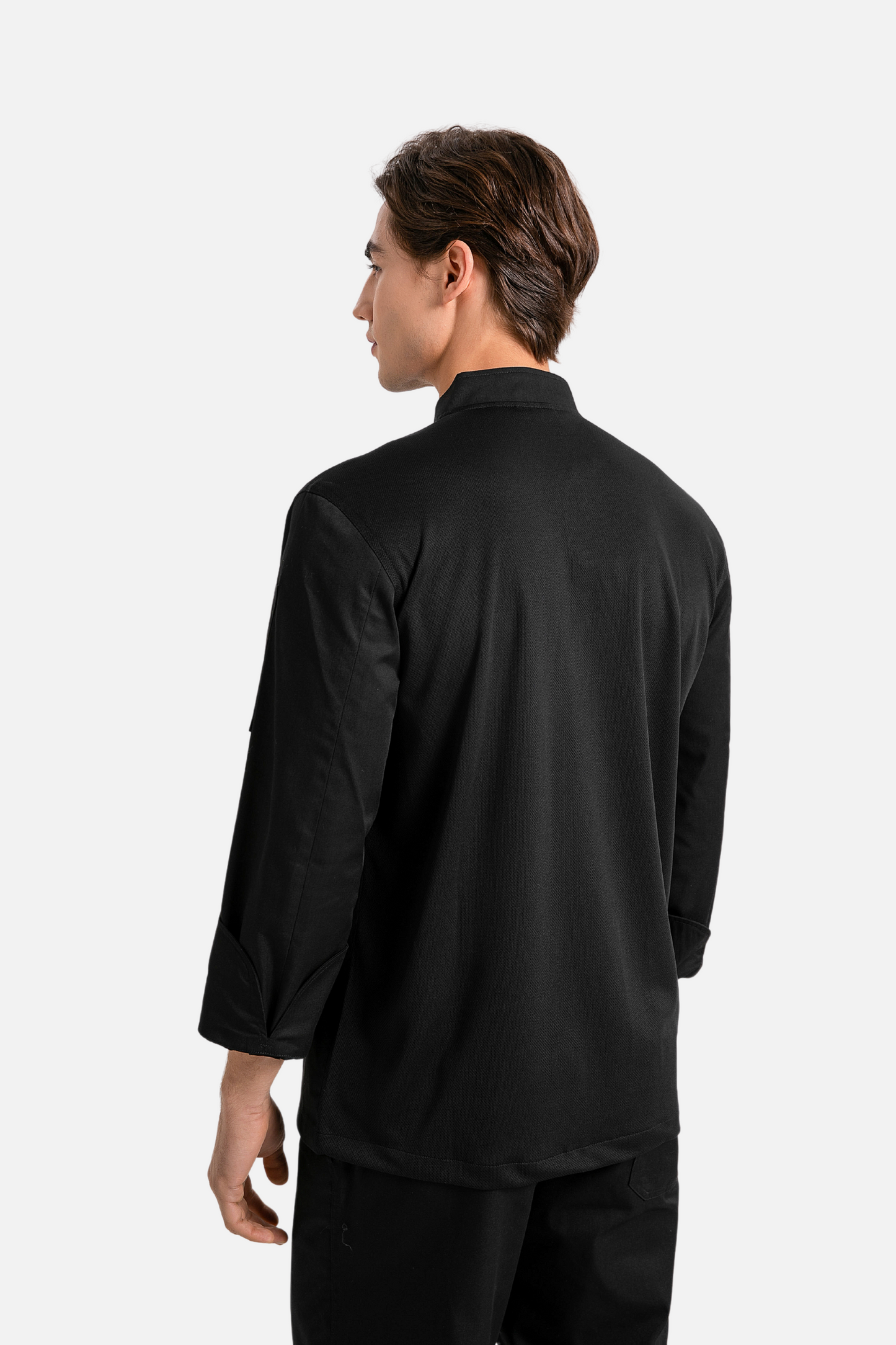 Peppermint Long Sleeve Black Dri Fit Chef Jacket