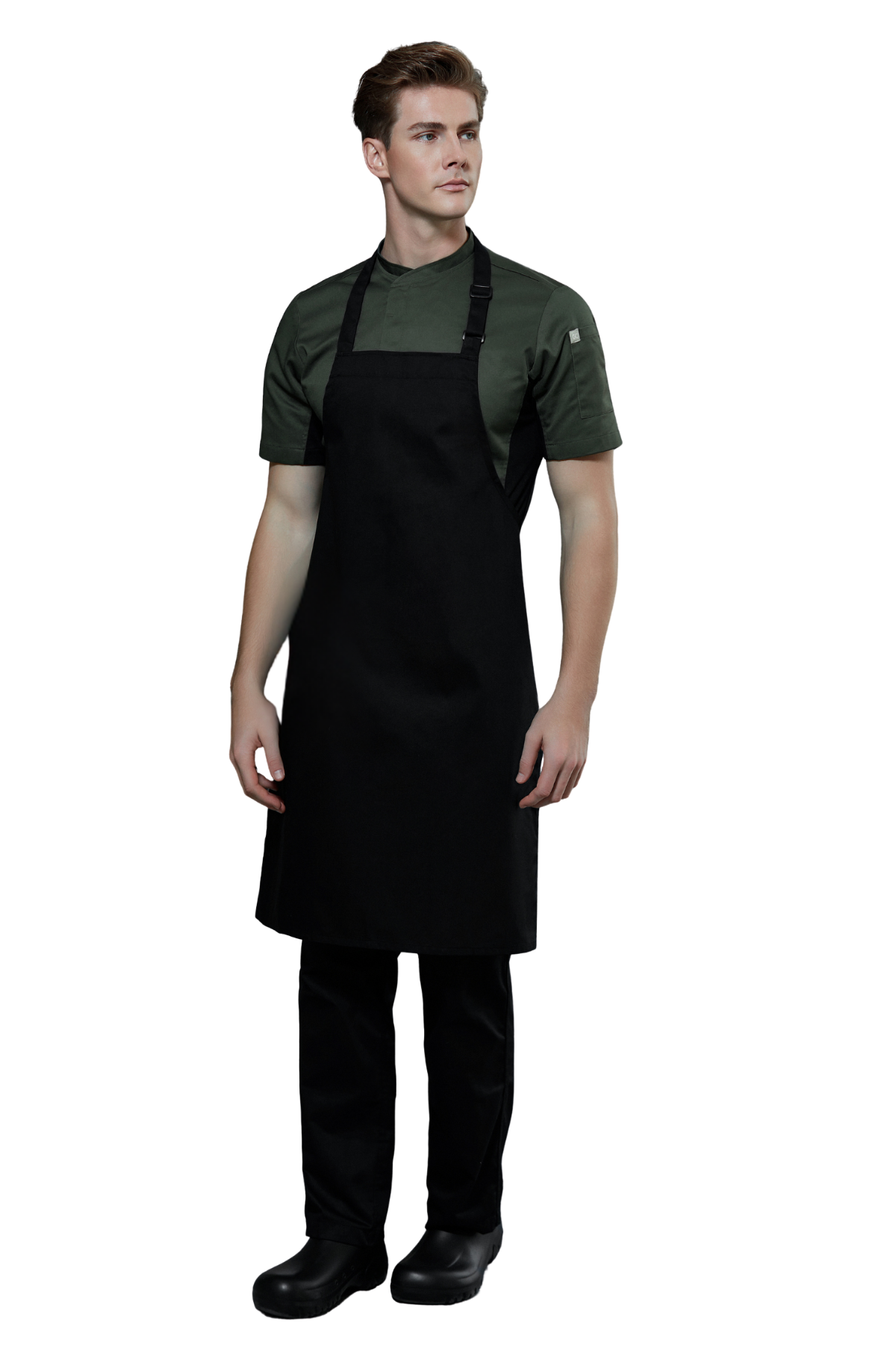 Black Bib Apron, No Pocket, Regular