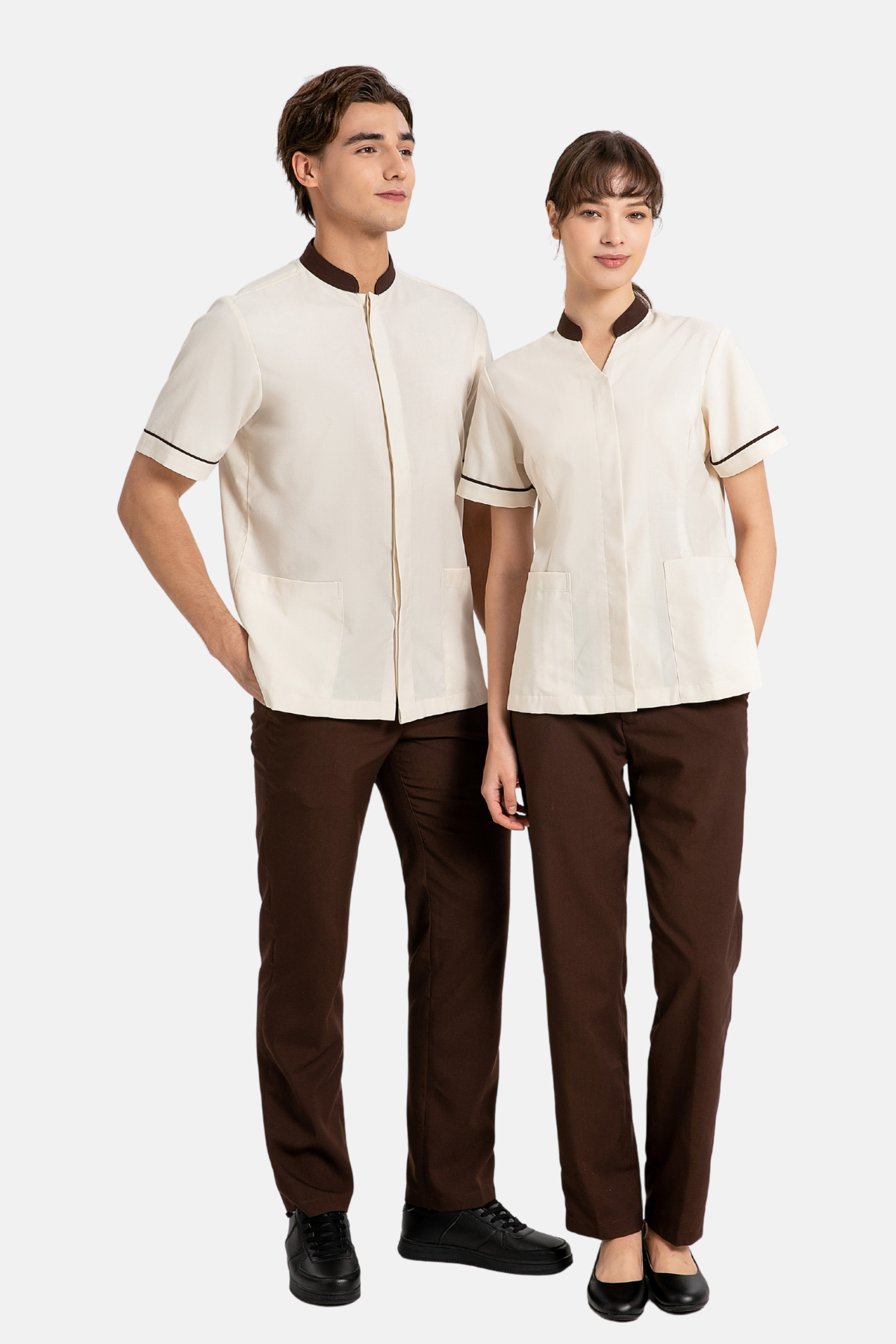 Ramsey Cream White Housekeeping Shirt, Male