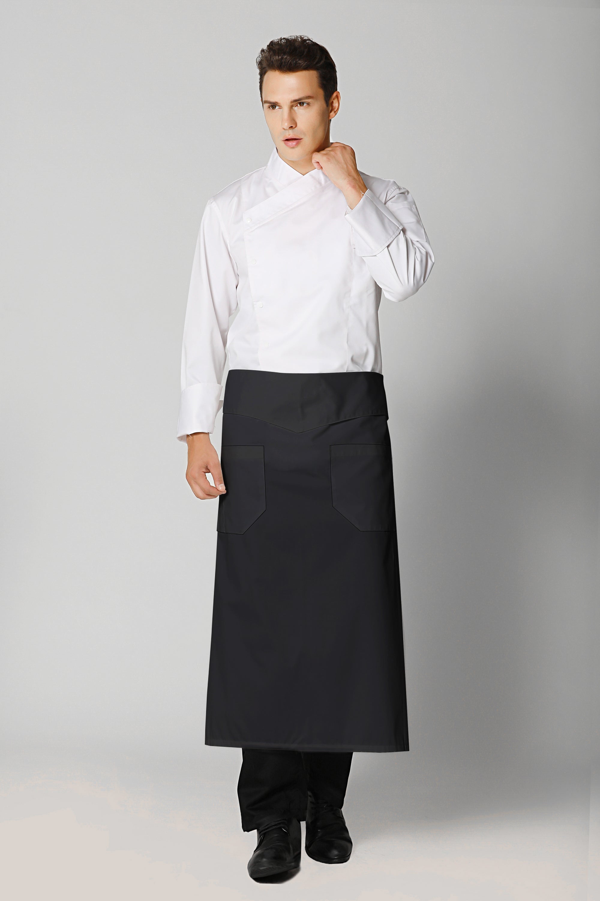 Black Flap Angled Chef Apron GreenChef By GC Collective GreenChef   BlackChefFlapAngledApron2 Ef36182e C15c 41dd 85bd 13bf3c3b9ef9 