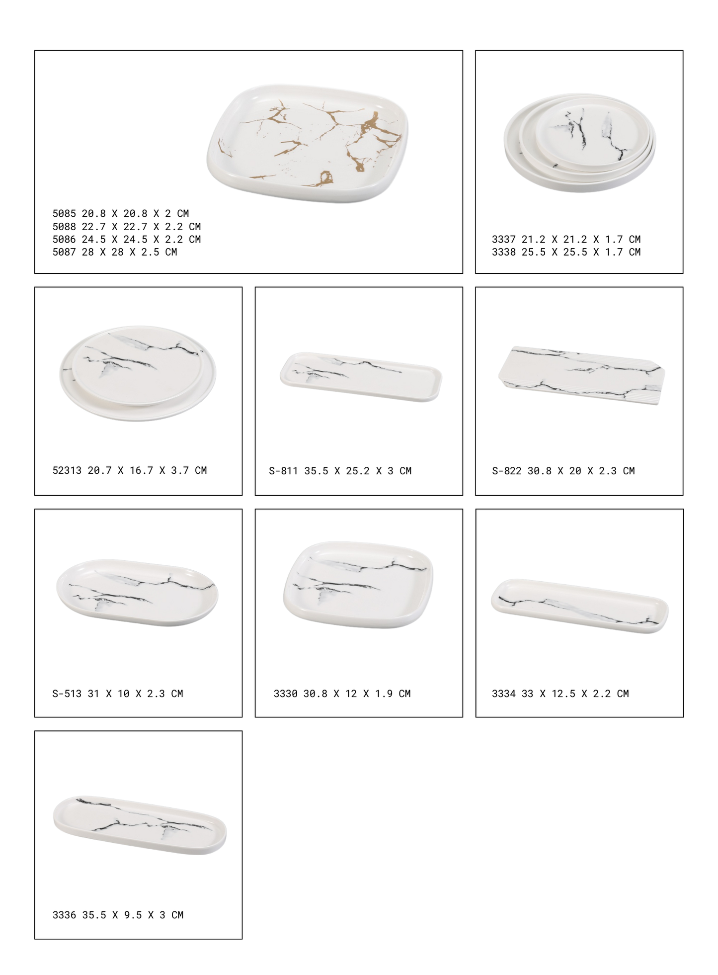 Dinnerware Aureo/Cyano-Marble Vein Series