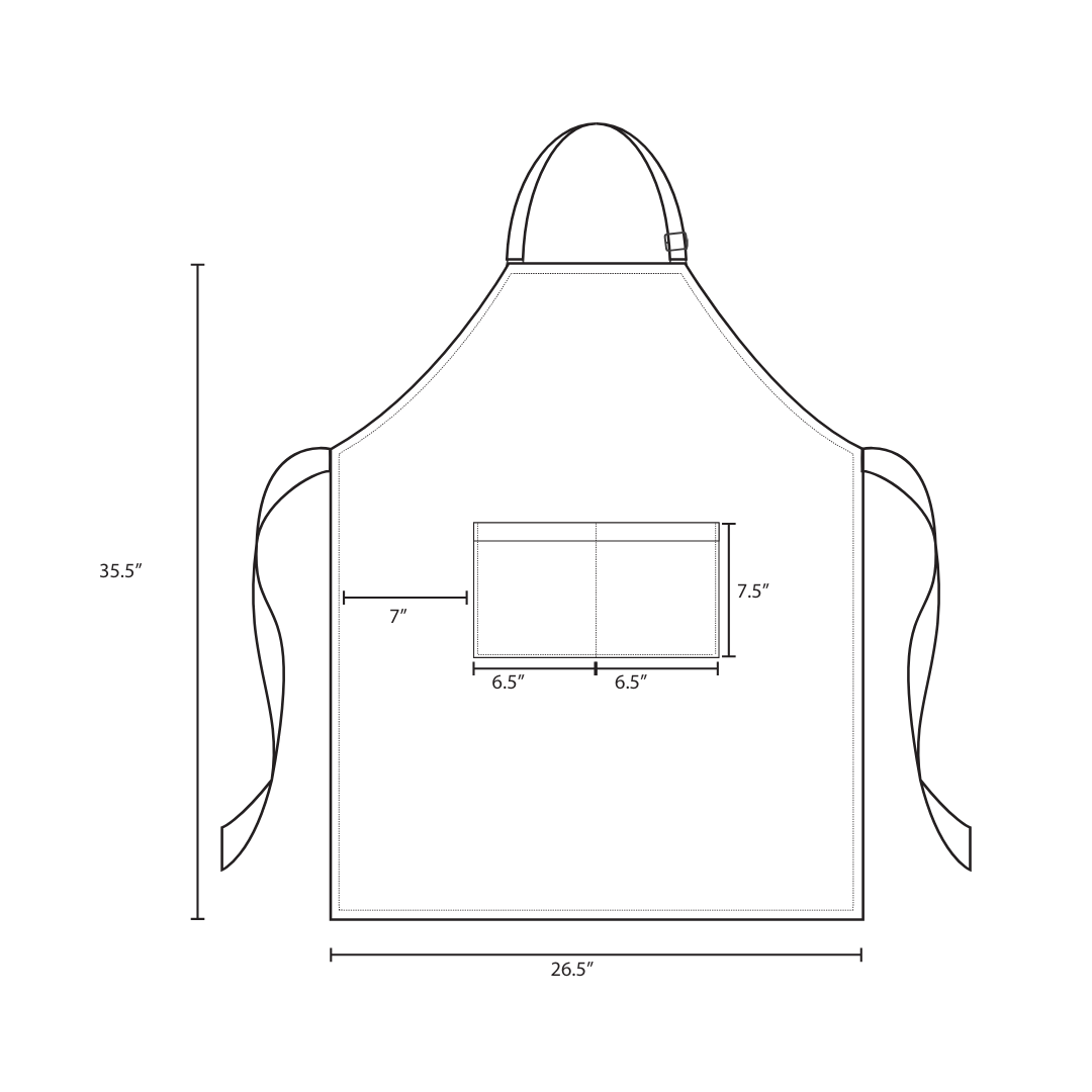 Dark Grey Bib Apron, 2 Pockets