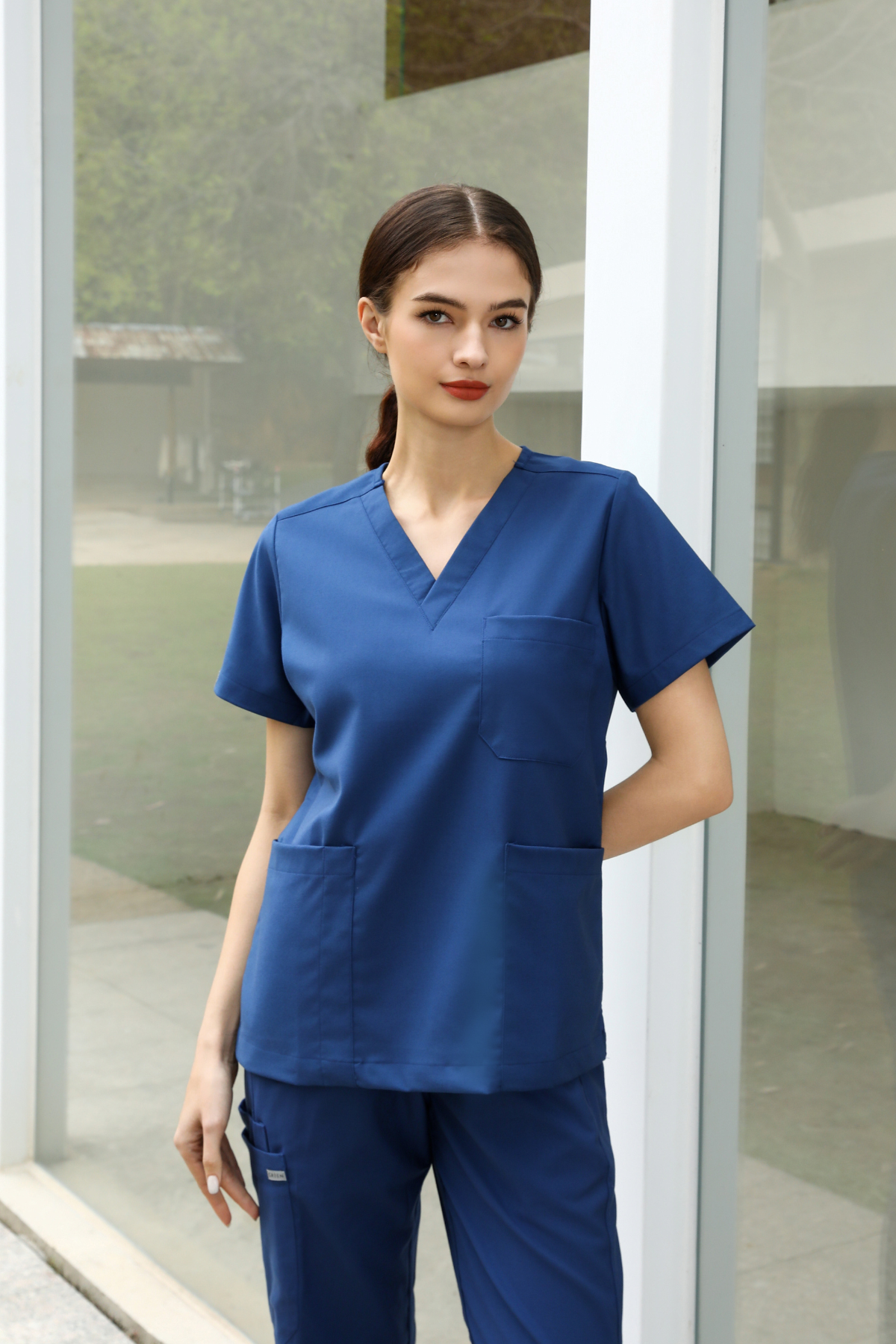 Emma Blue Scrub Top, Women