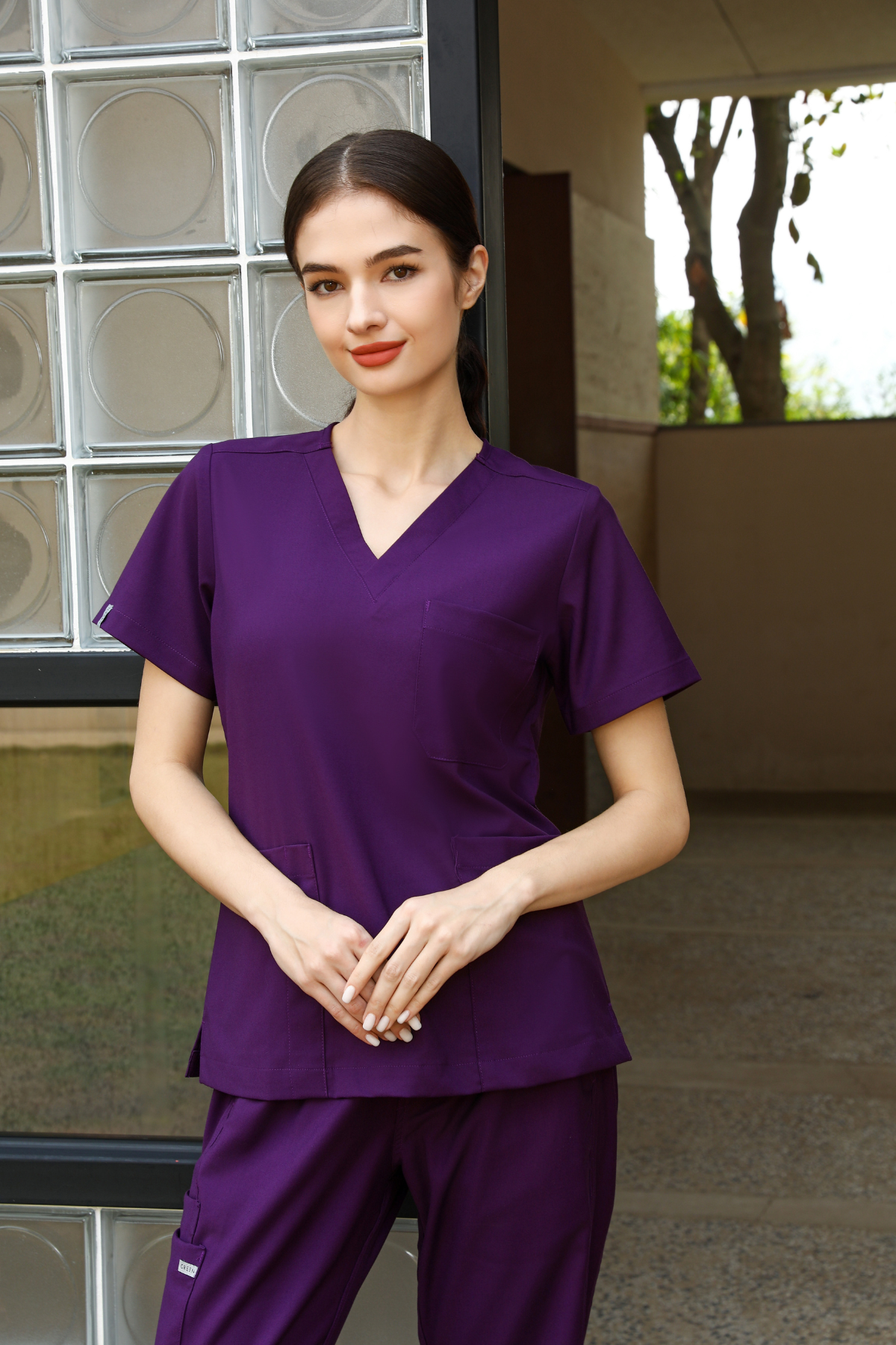 Emma Purple Scrub Top, Women