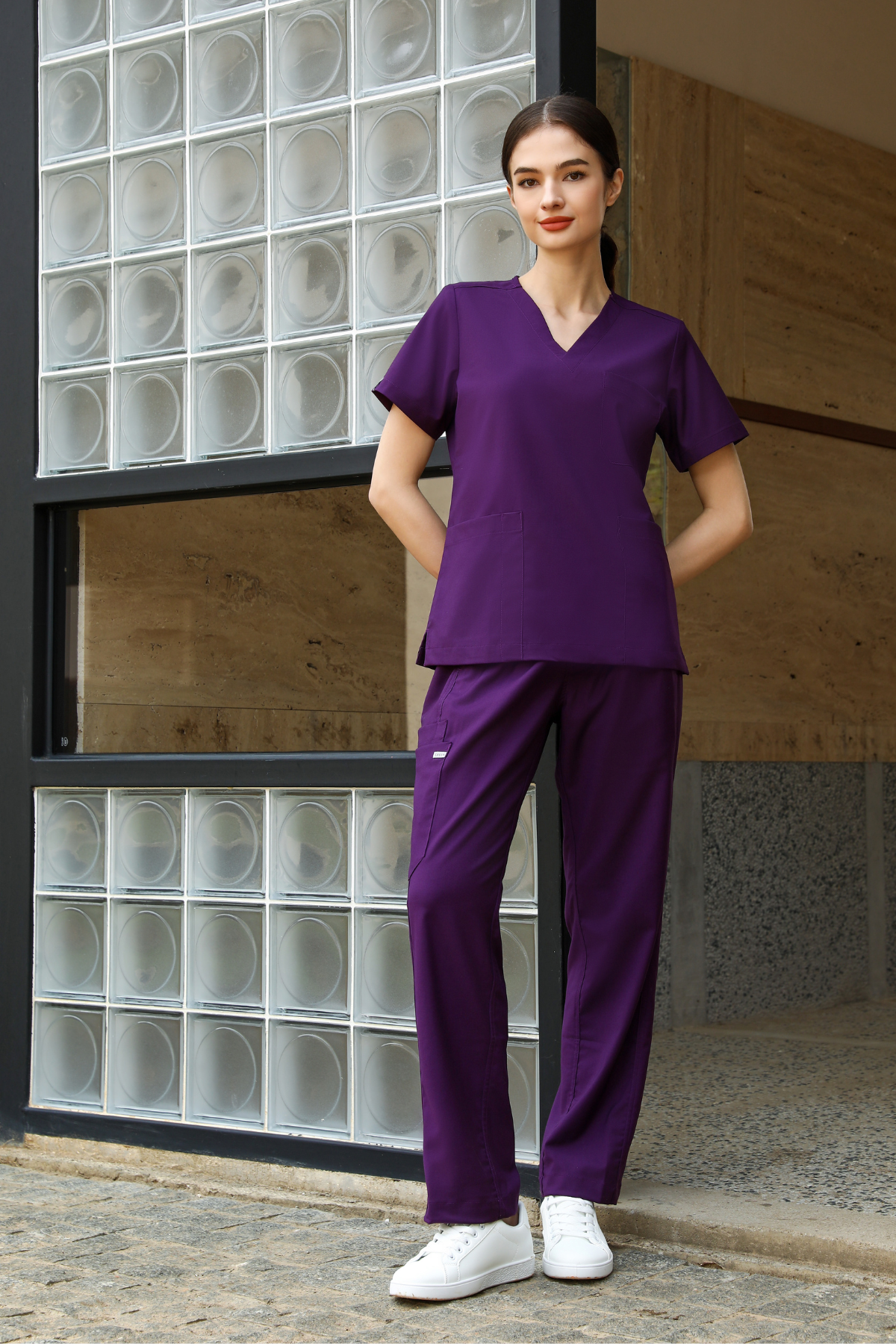 Emma Purple Scrub Top, Women