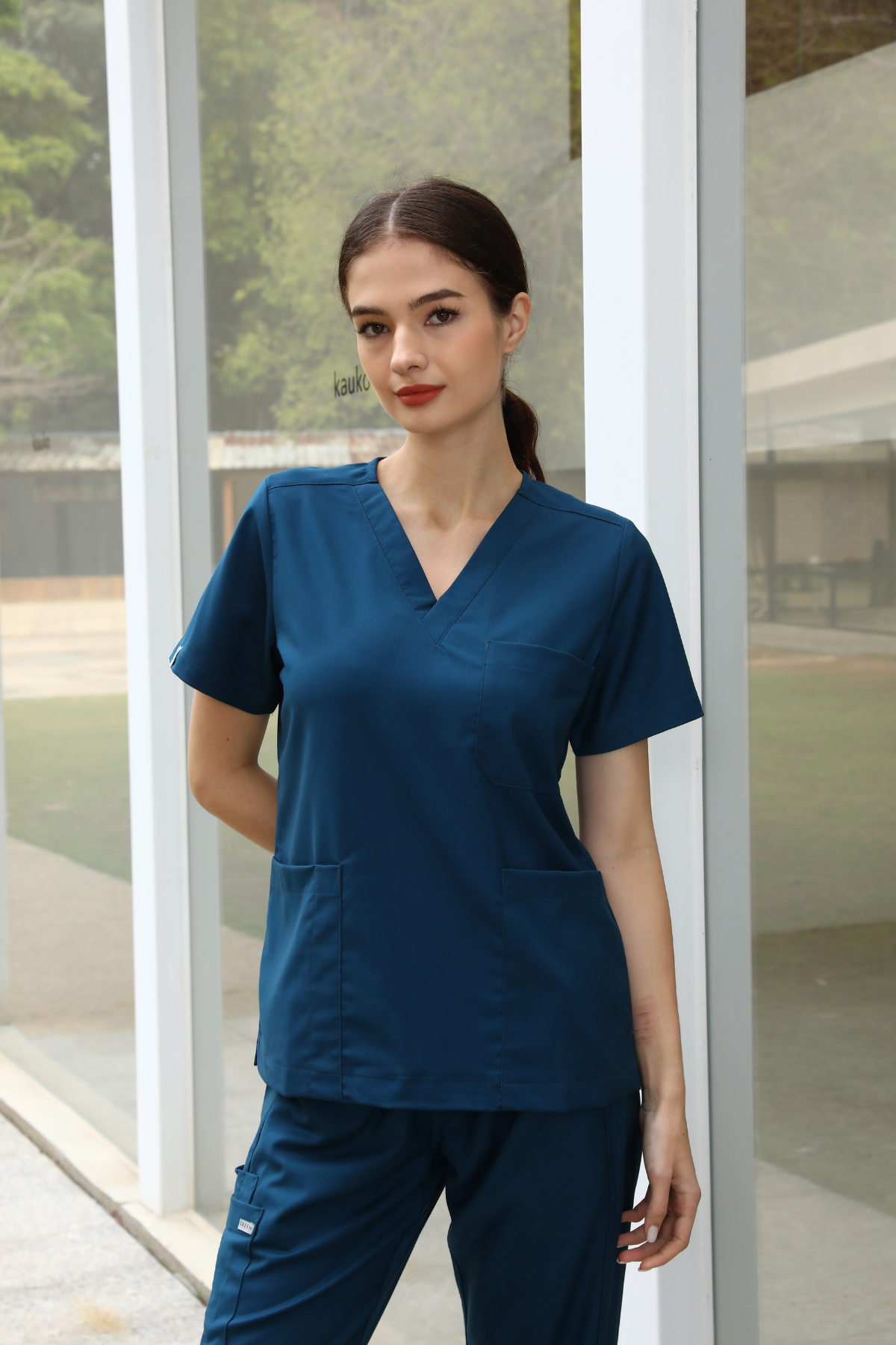 Emma Teal Scrub Top, Women