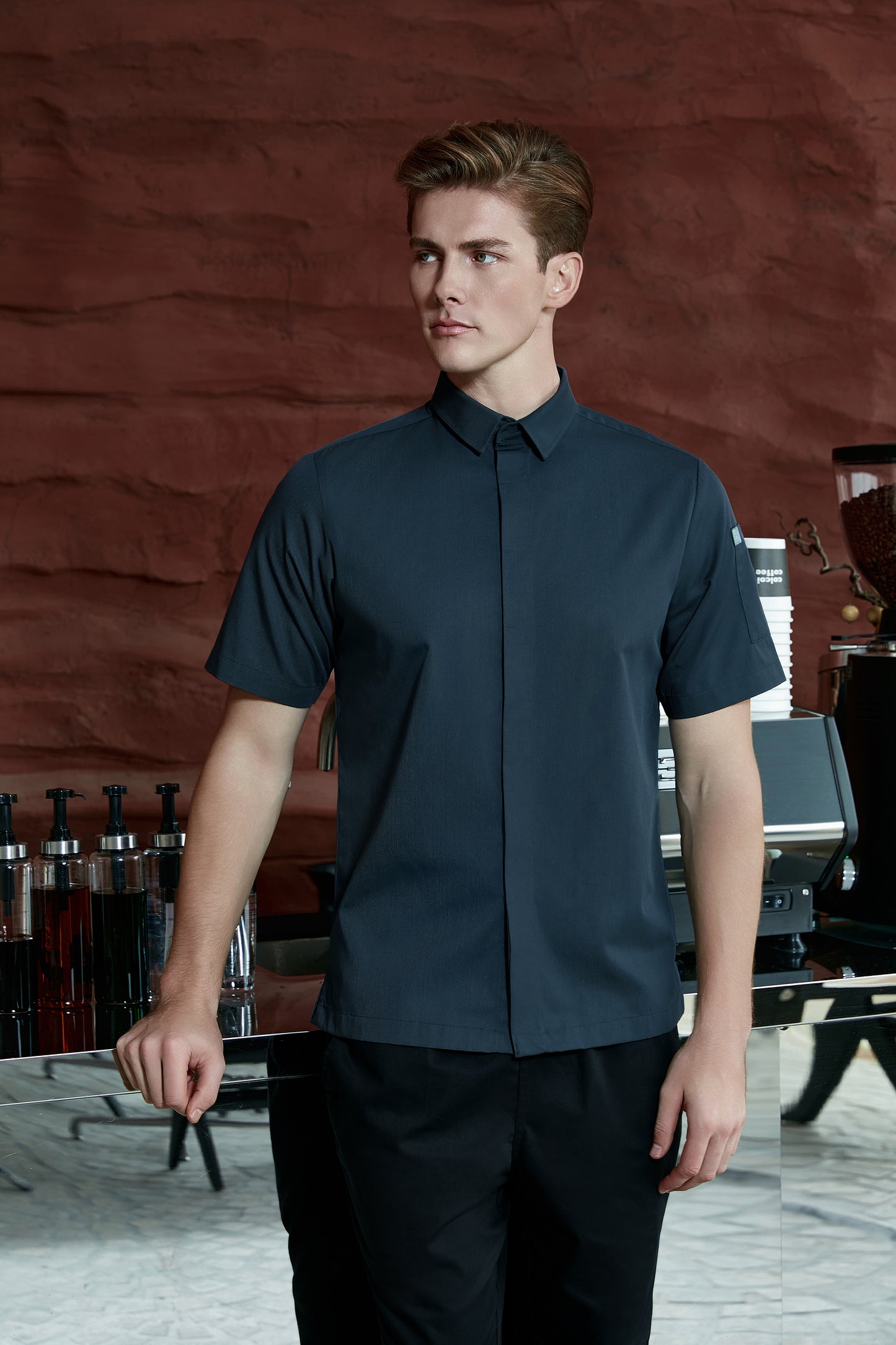 Flynn Grey Chef Jacket, Short Sleeve
