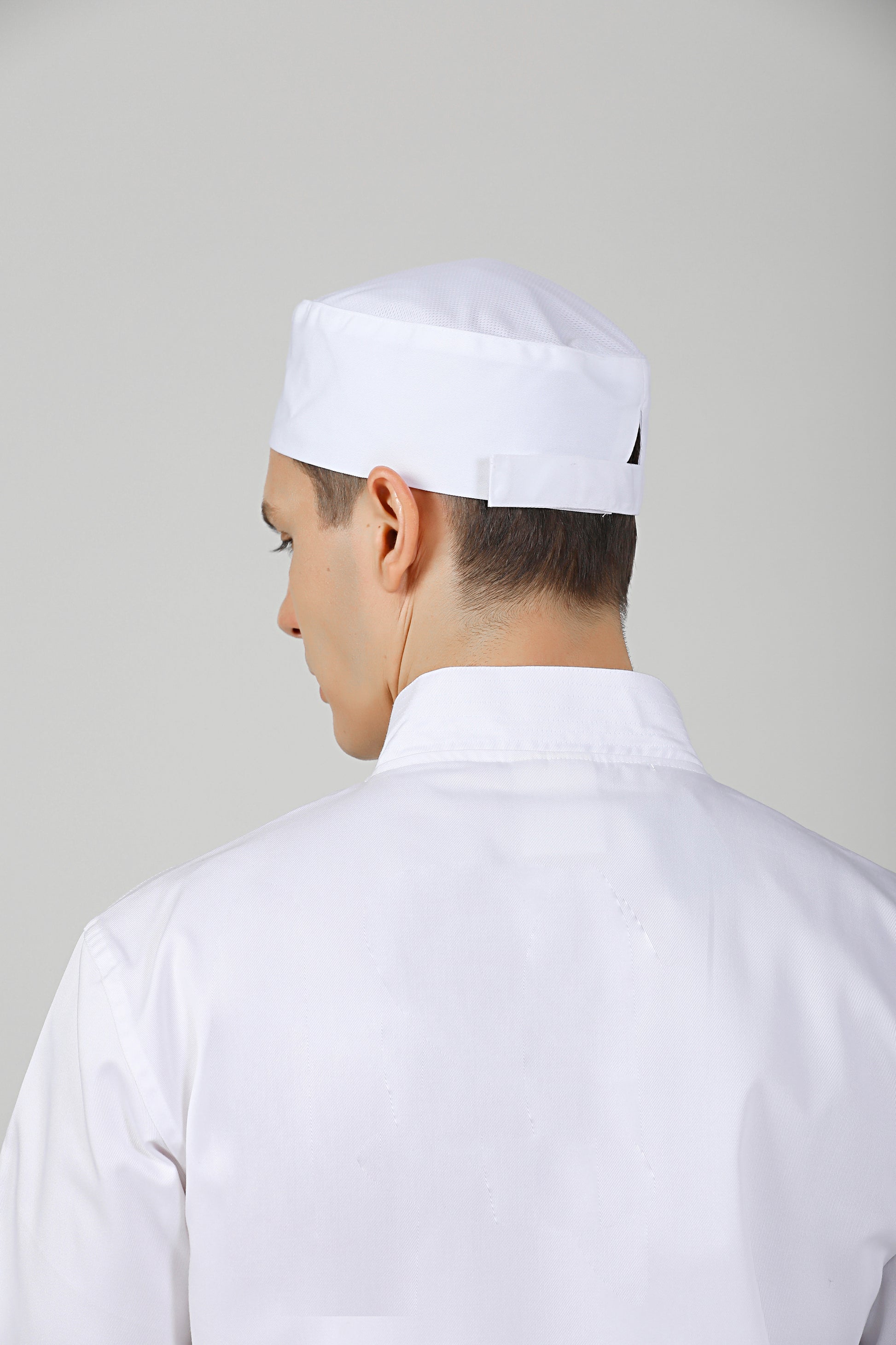 Gladiolus White Chef Beanie, Dri-fit Vent - GreenChef Sdn. Bhd.