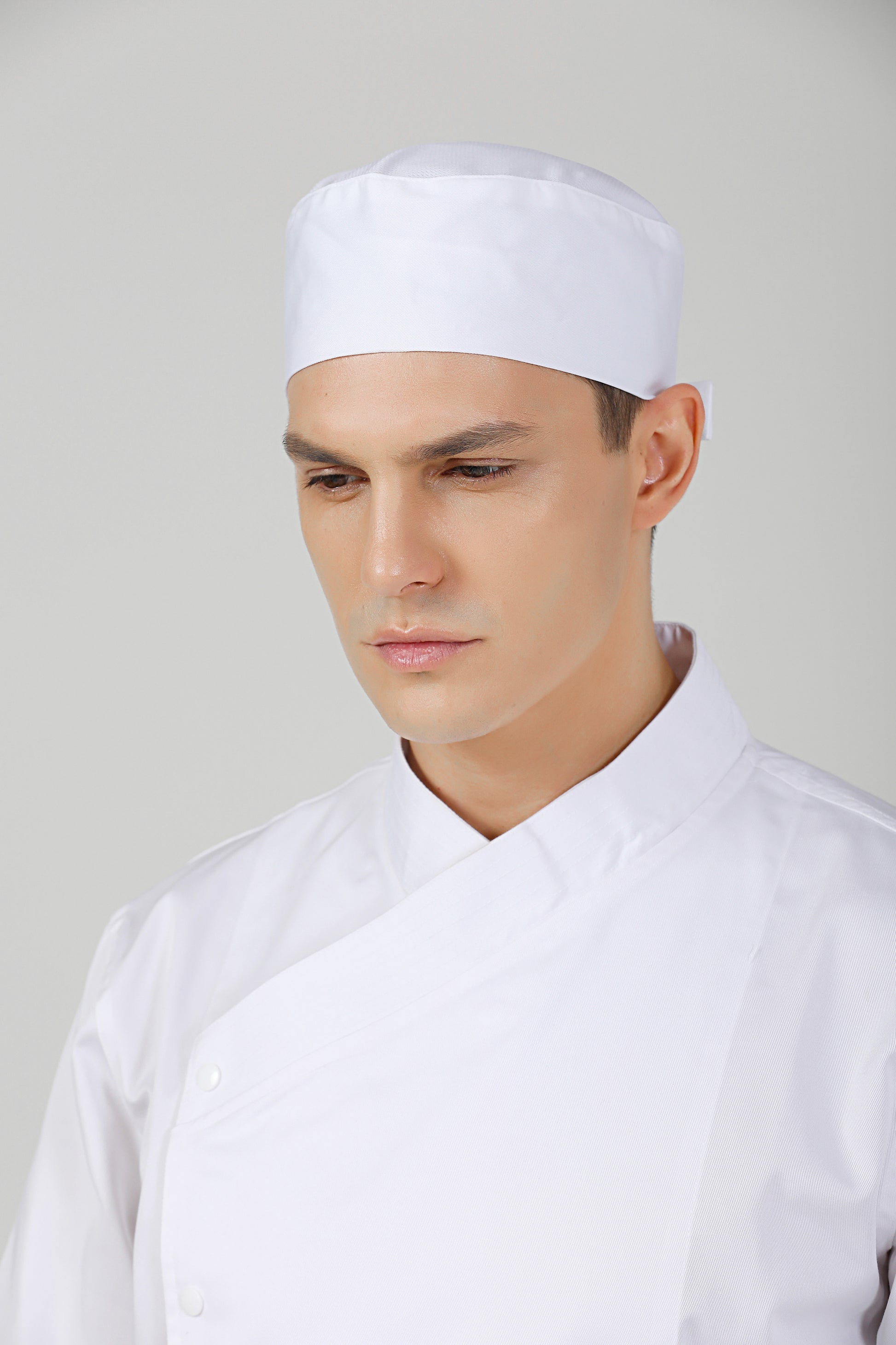 Gladiolus White Chef Beanie, Dri-fit Vent - GreenChef Sdn. Bhd.