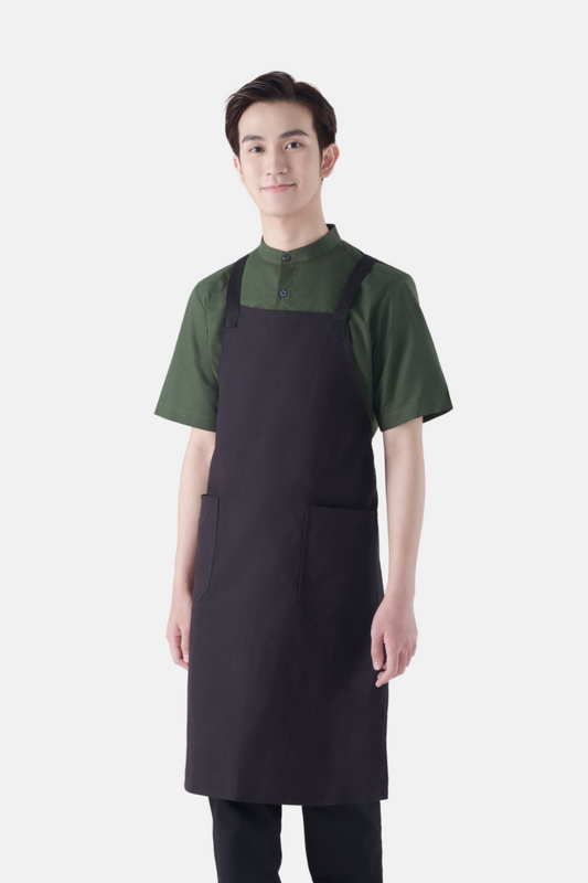 Hayden Black Canvas Bib Apron