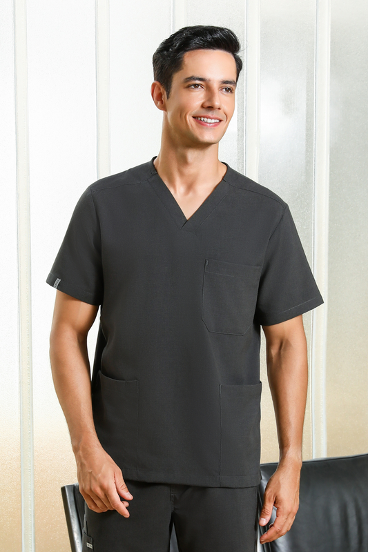Lucas Grey Scrub Top, Men