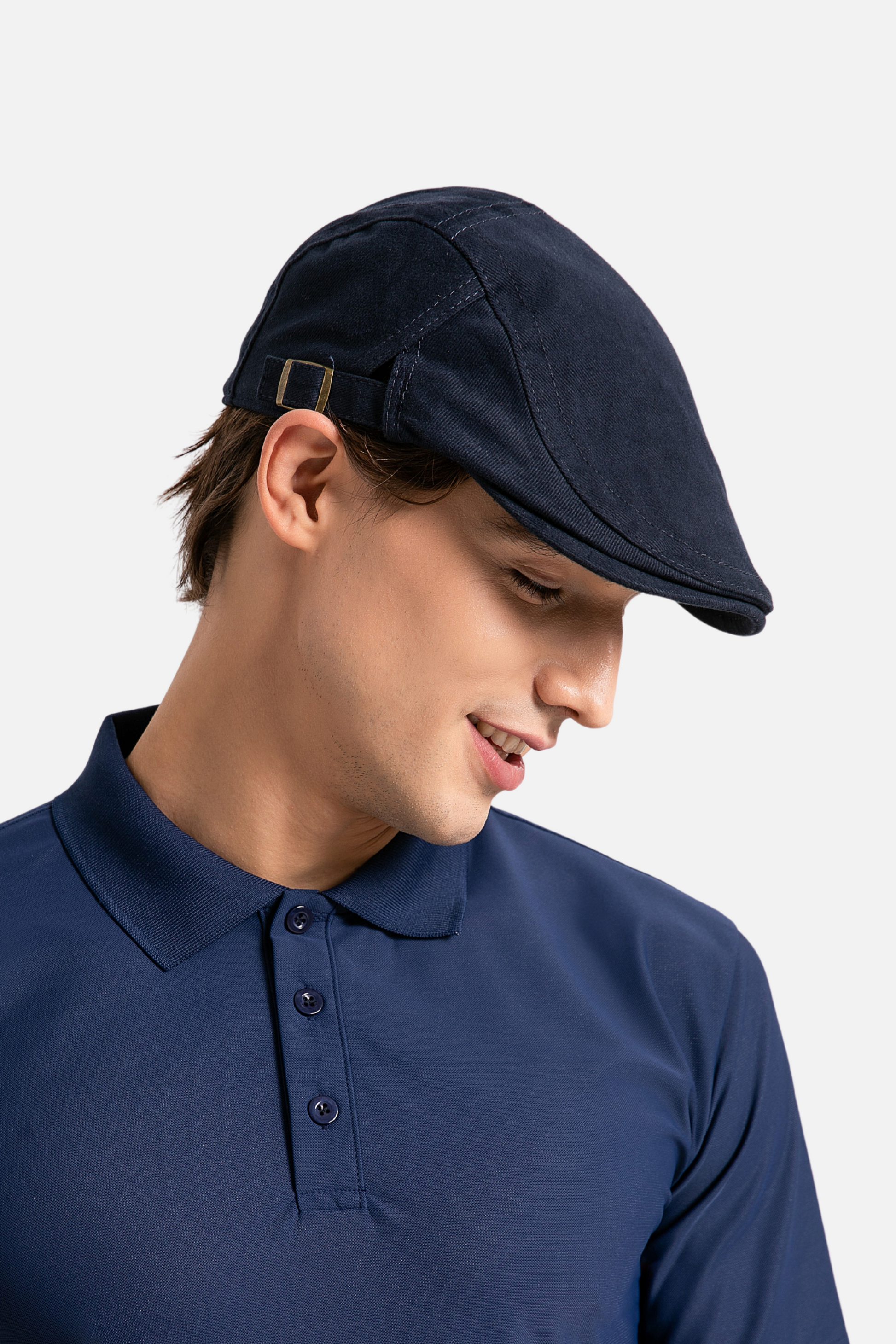Ragon Cotton Flat Cap Navy Blue