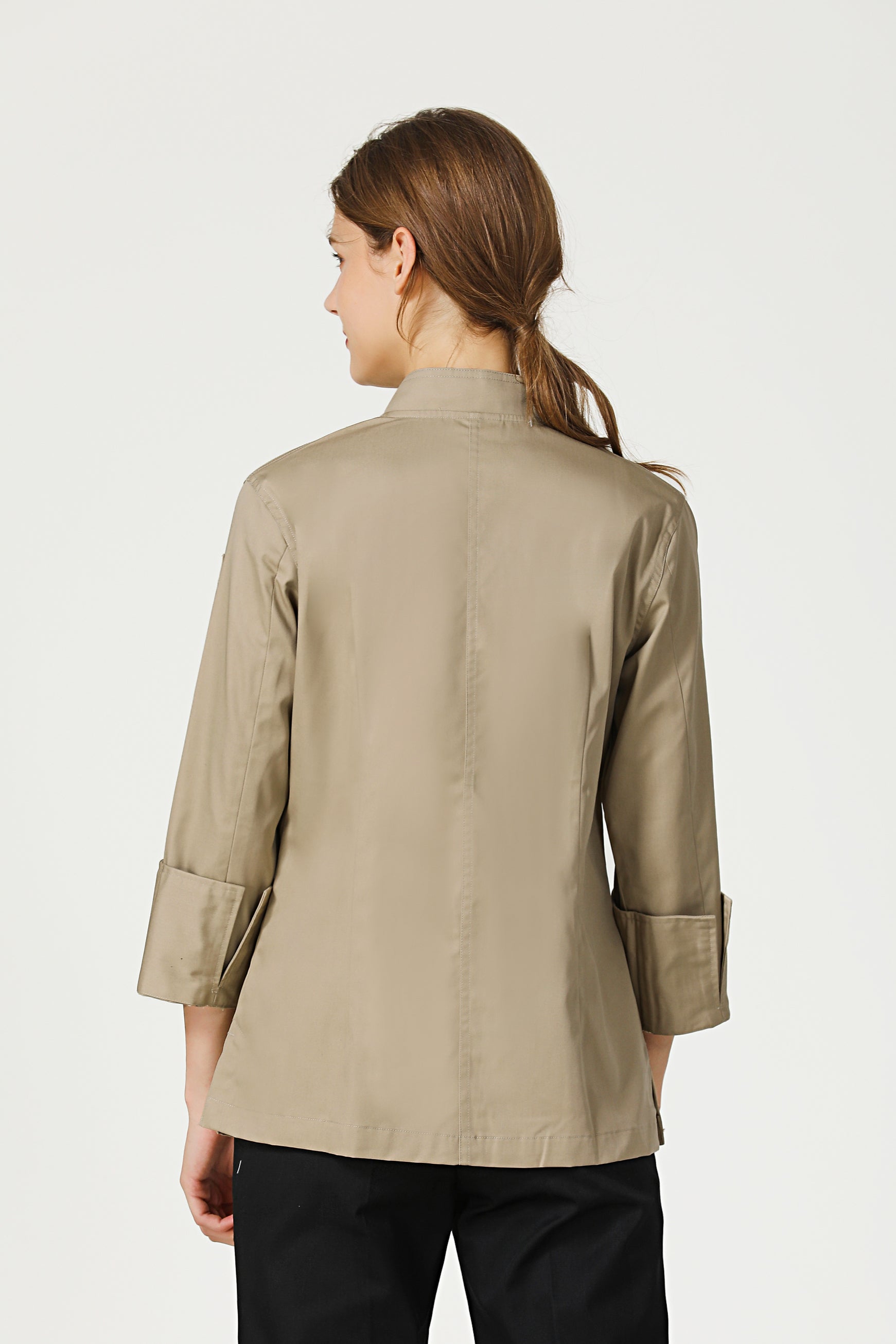 Rosemary Khaki Chef Jacket, Long Sleeve