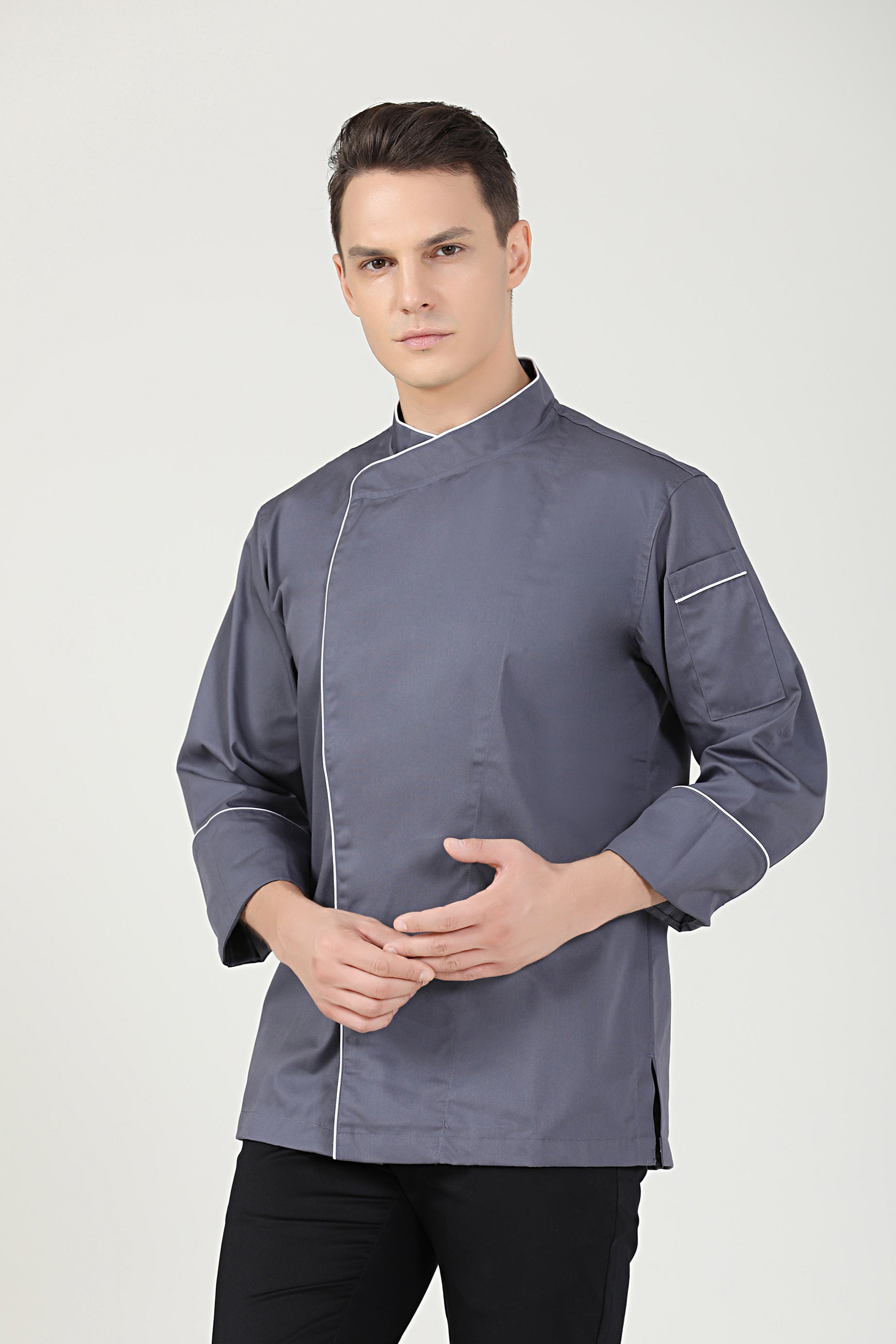 Sage Grey Chef Jacket, Long Sleeve - GreenChef Sdn. Bhd.