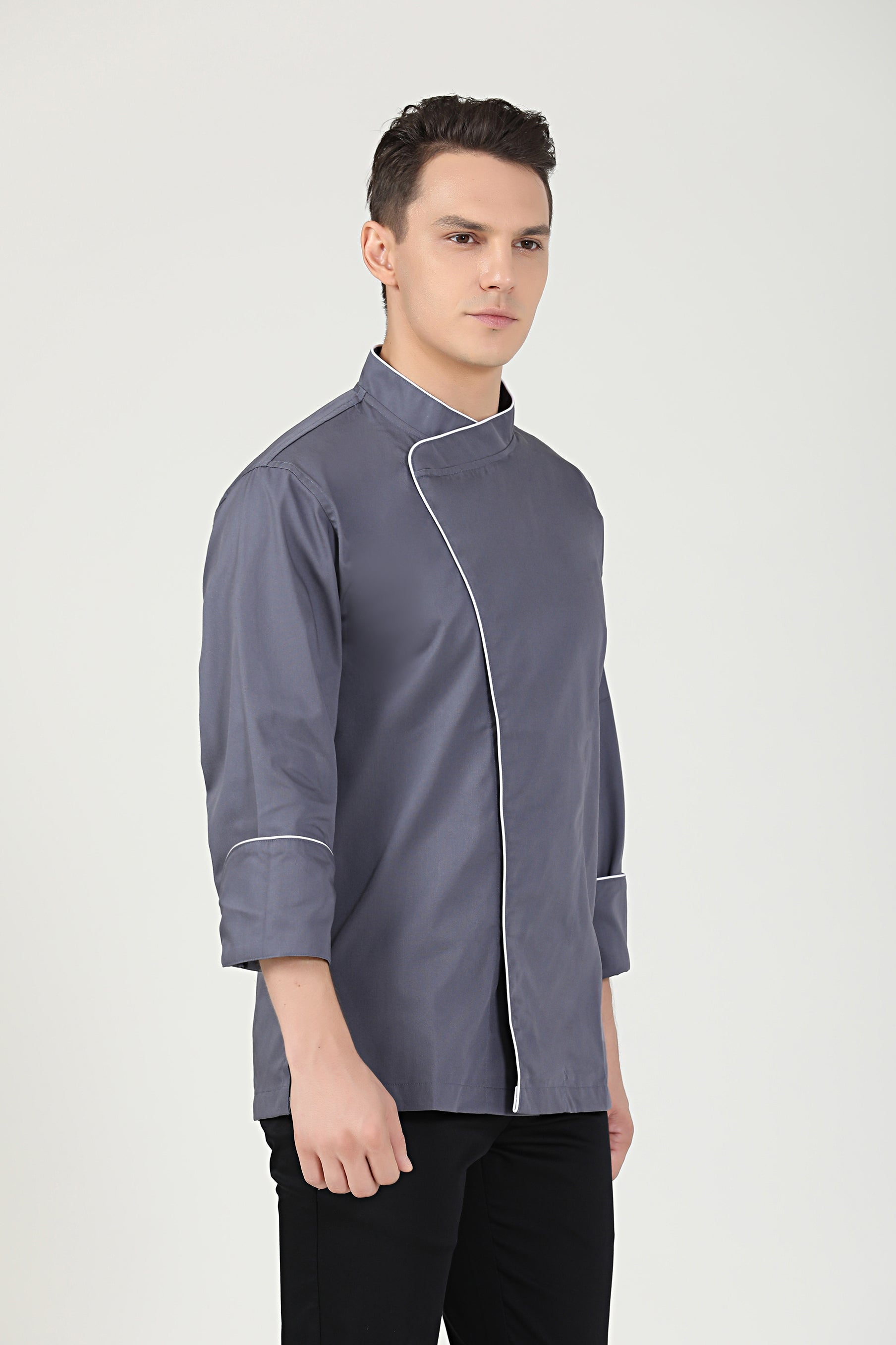 Sage Grey Chef Jacket, Long Sleeve - GreenChef Sdn. Bhd.