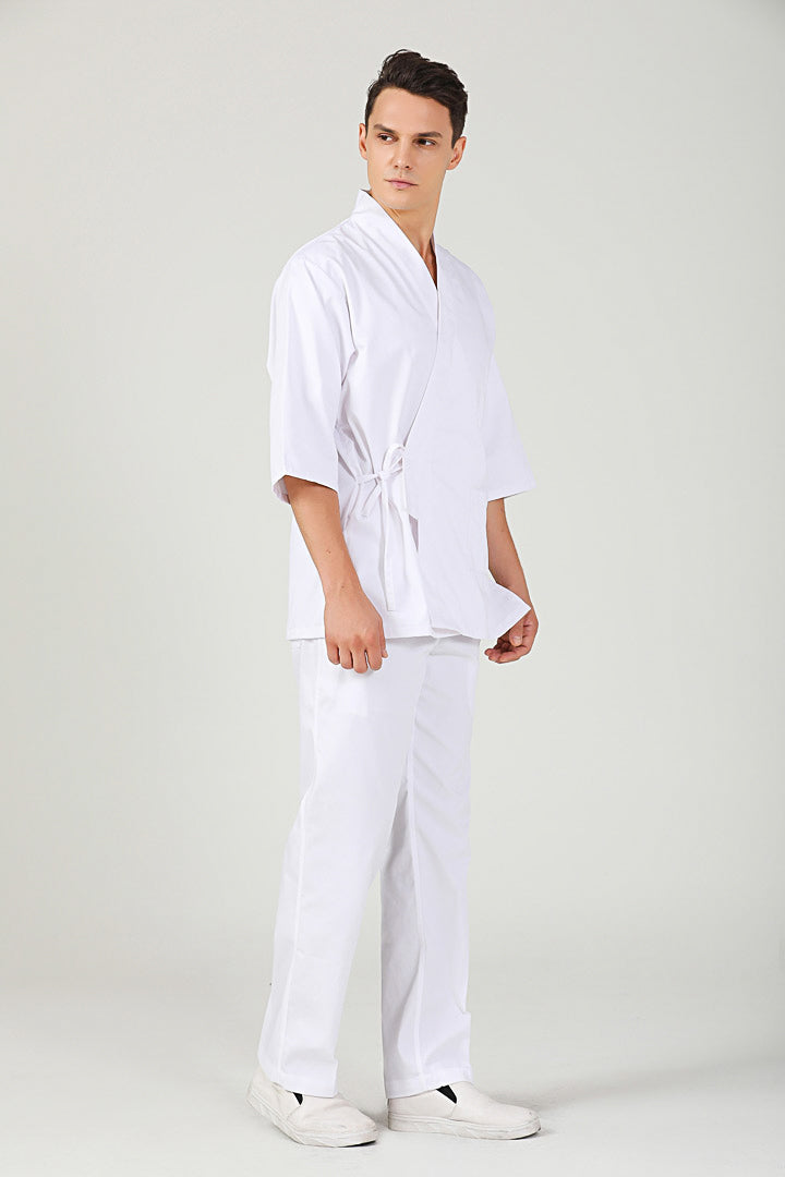 Shiso Sushi Coat, Kimono Style White